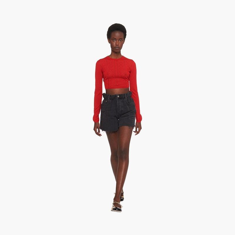 Miu Miu Black denim shorts outlook