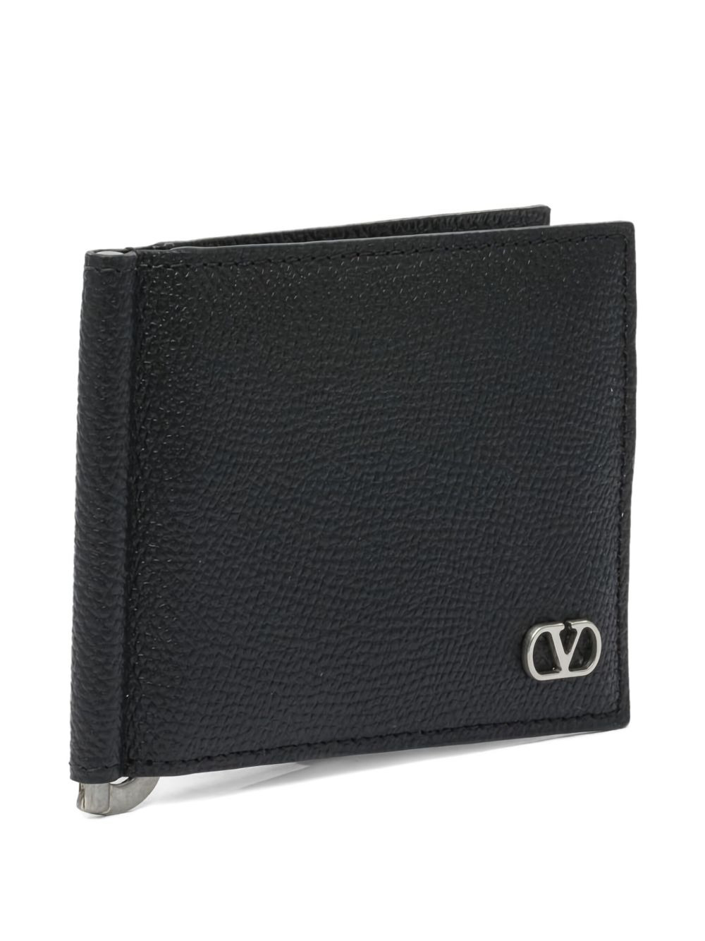 VLogo leather money clip wallet - 3