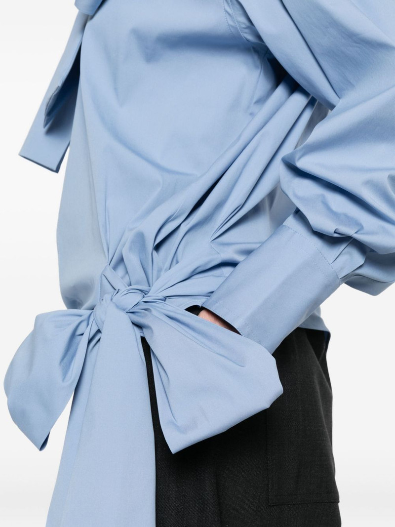 tie-neck wrap silk shirt 5