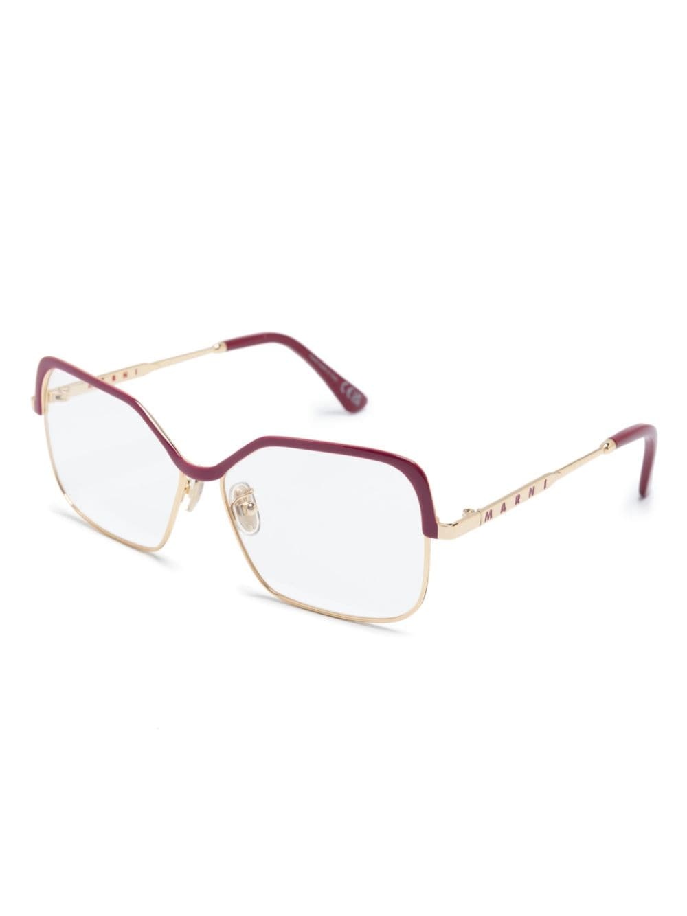 square-frame two-tone glasses - 2