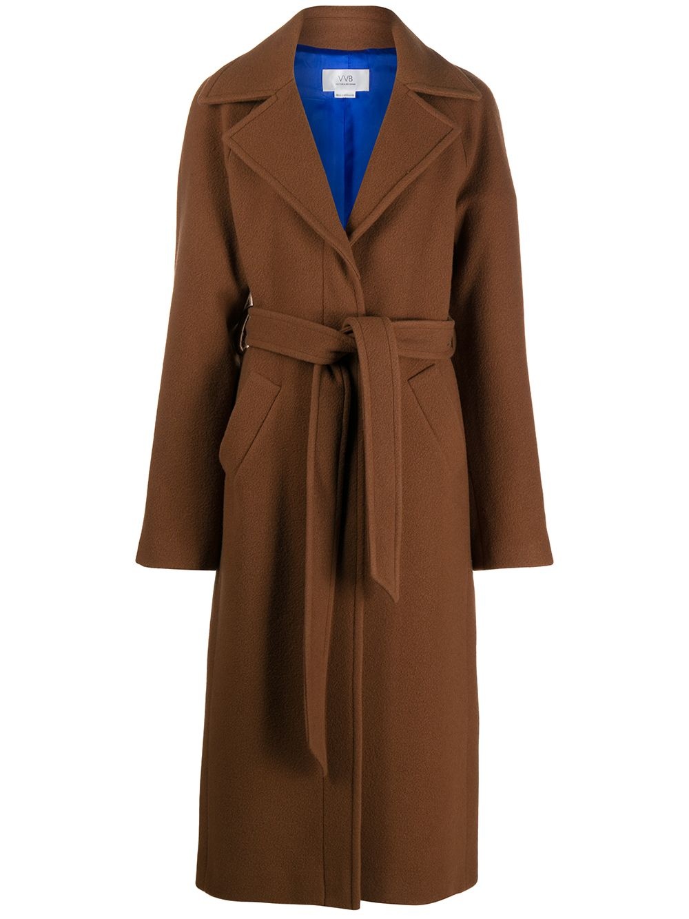 belted mid-length coat - 1