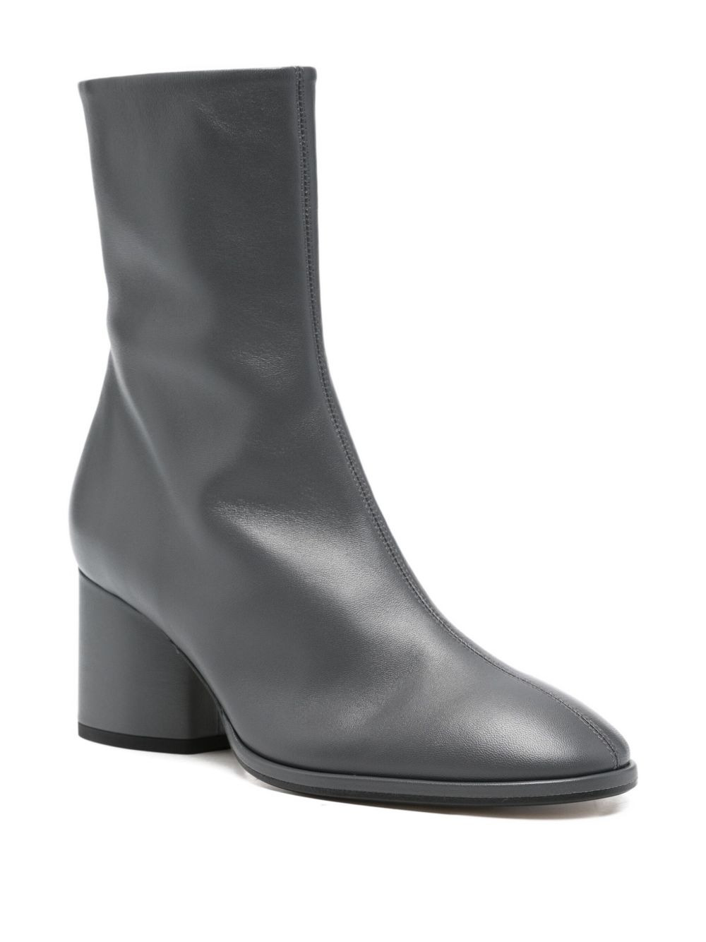 block-heel leather ankle boots - 2