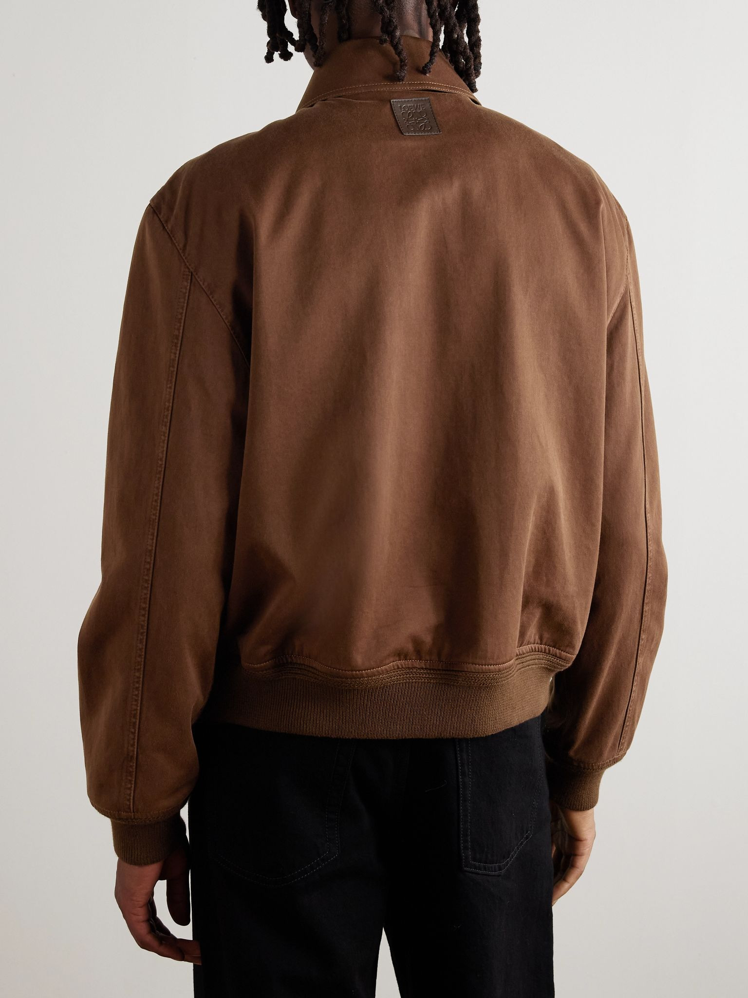 Logo-Appliquéd Cotton-Twill Jacket Brown - 3