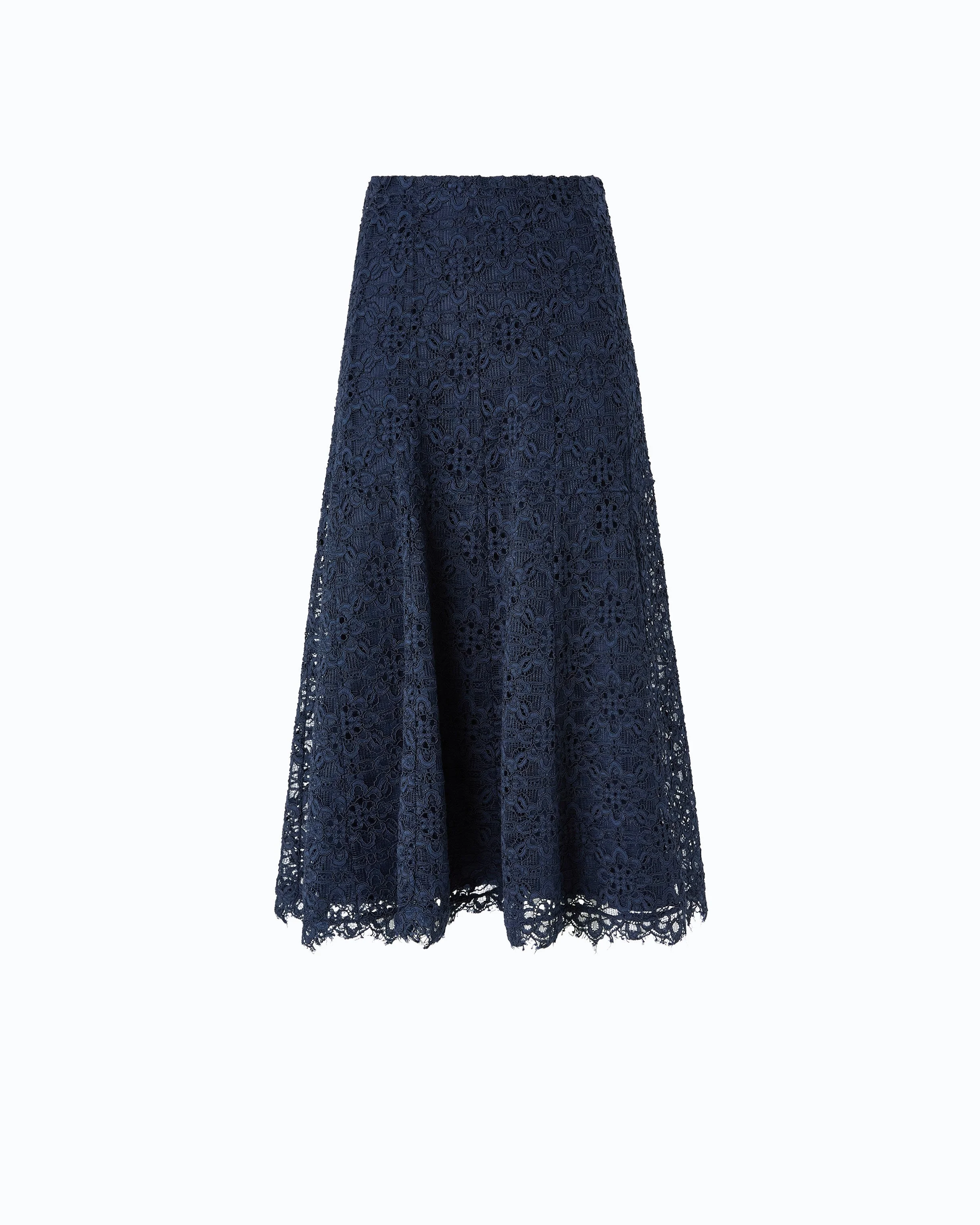 FLARED MIDI SKIRT IN CORDED LACE - 1
