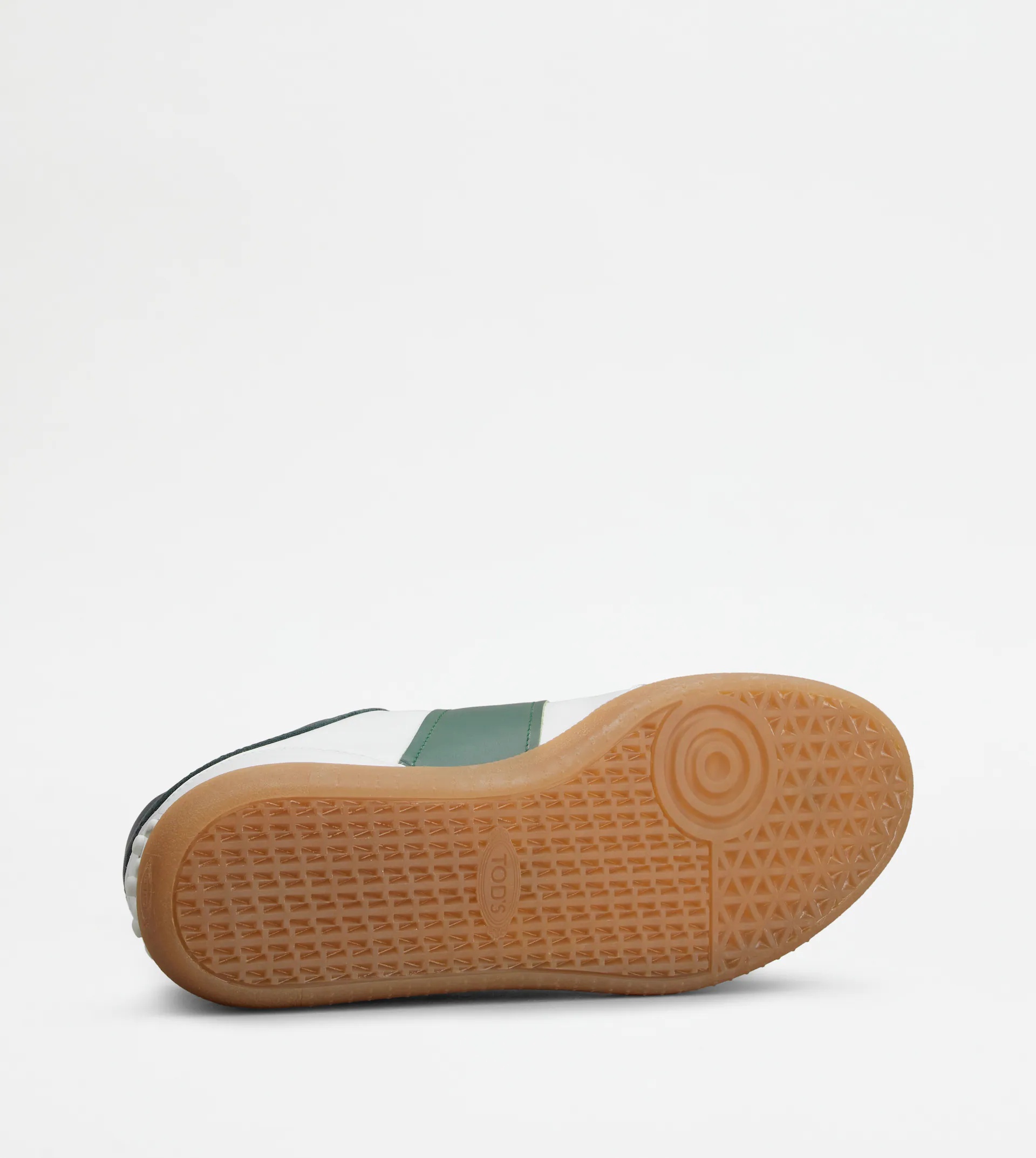 TOD'S TABS SNEAKERS IN LEATHER - WHITE, GREEN - 4