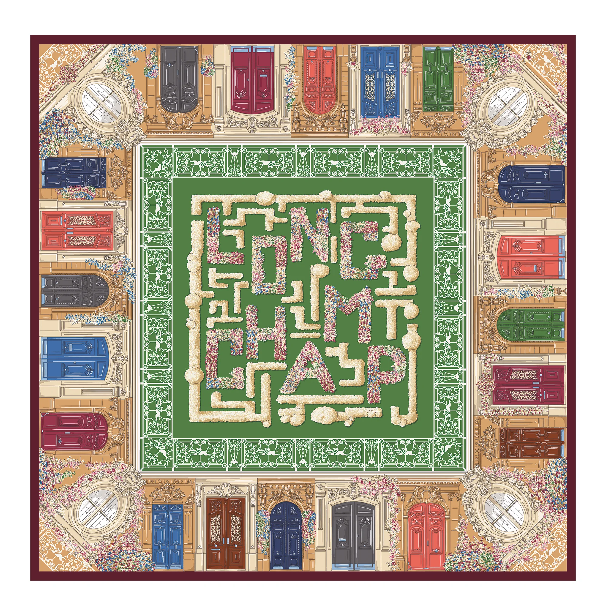 Jardin Parisien Silk scarf 90 - 1