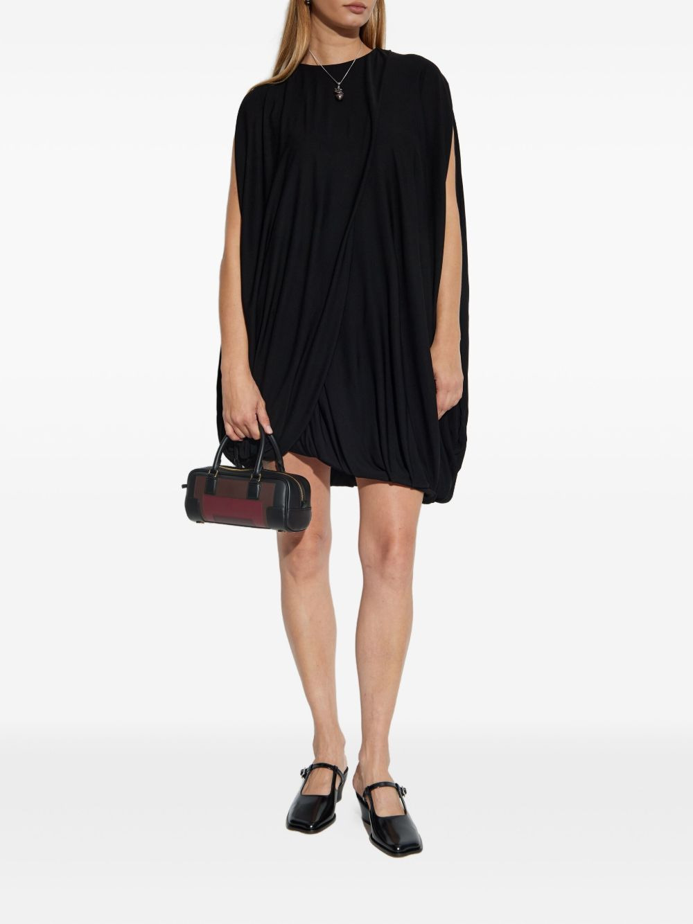 draped bubble mini dress - 2