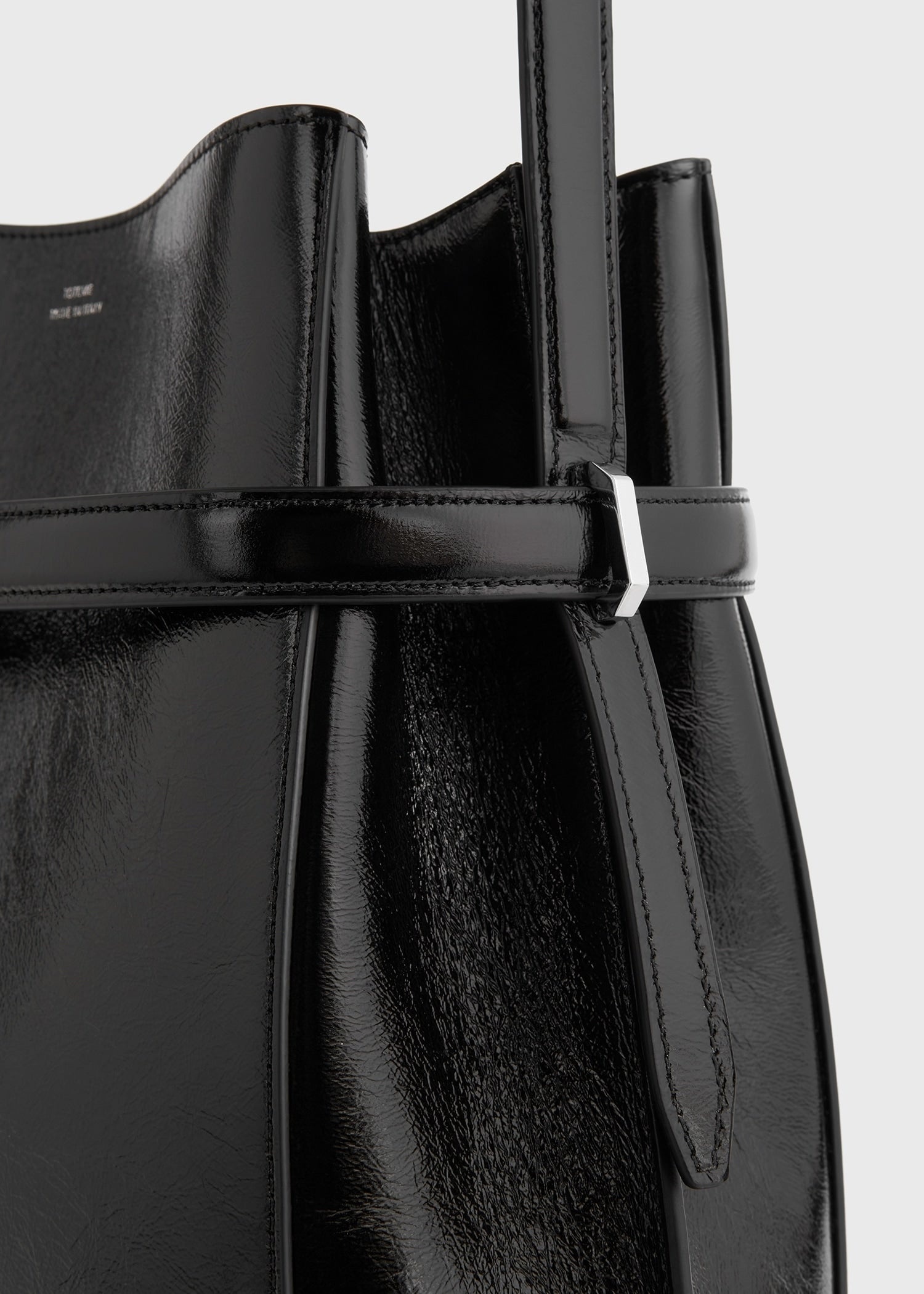 Belted Naplack bucket bag black - 6