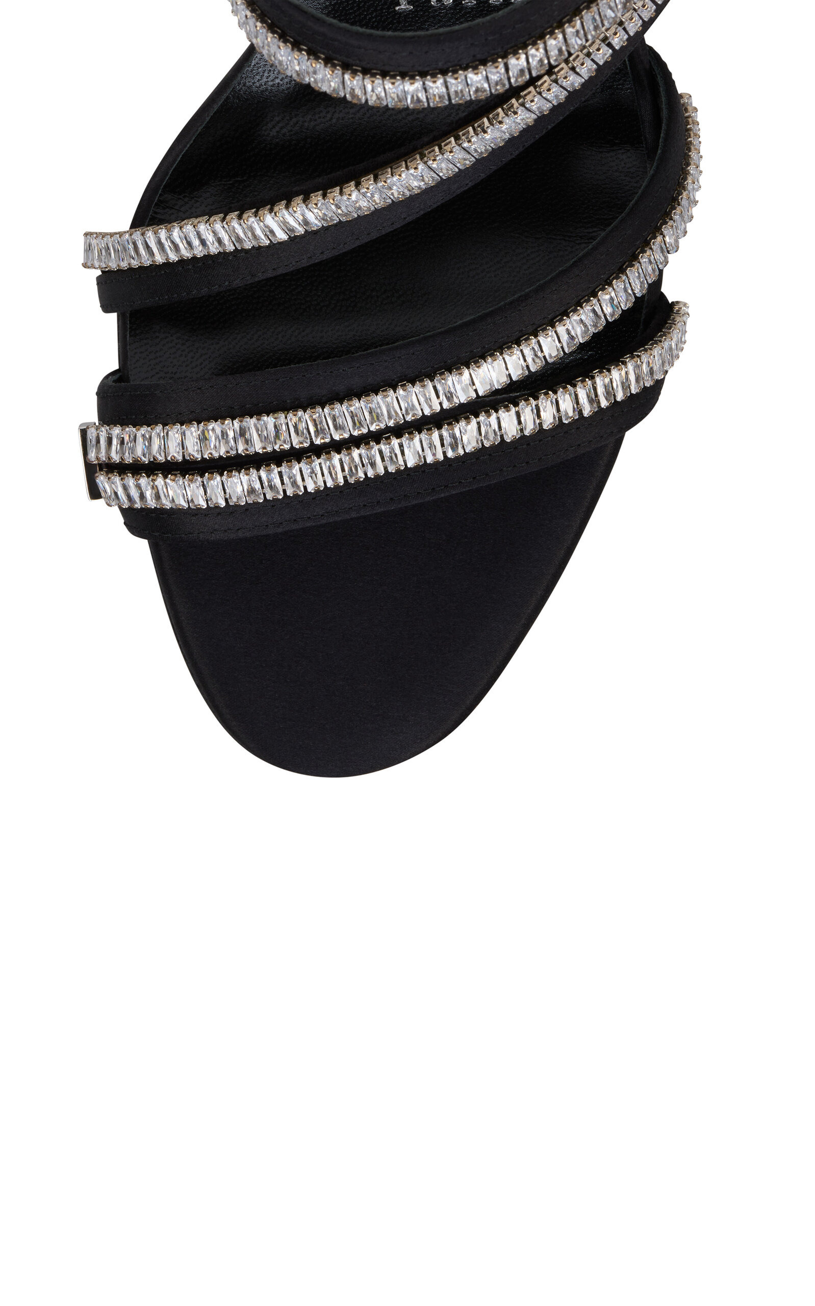 Meryl 80mm Crystal Crepe-Satin Sandals black - 5