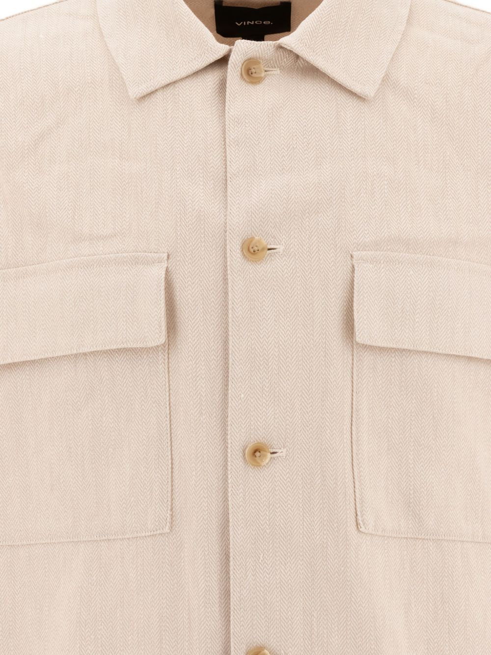 herringbone cotton-linen shirt - 5