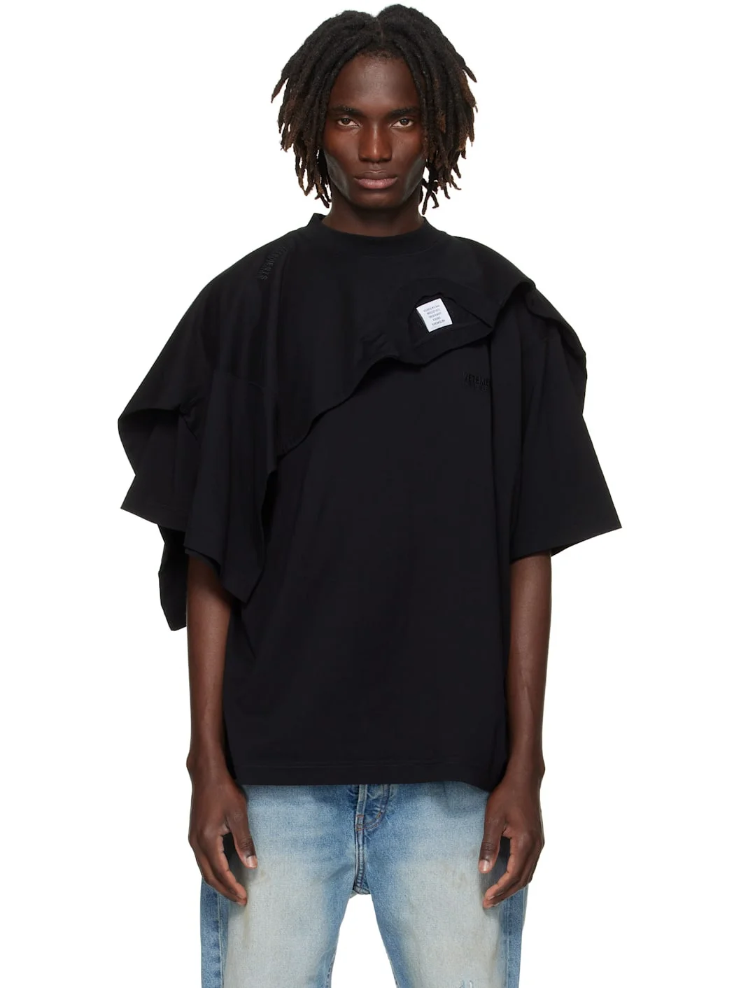 Black Double Layered T-Shirt - 1