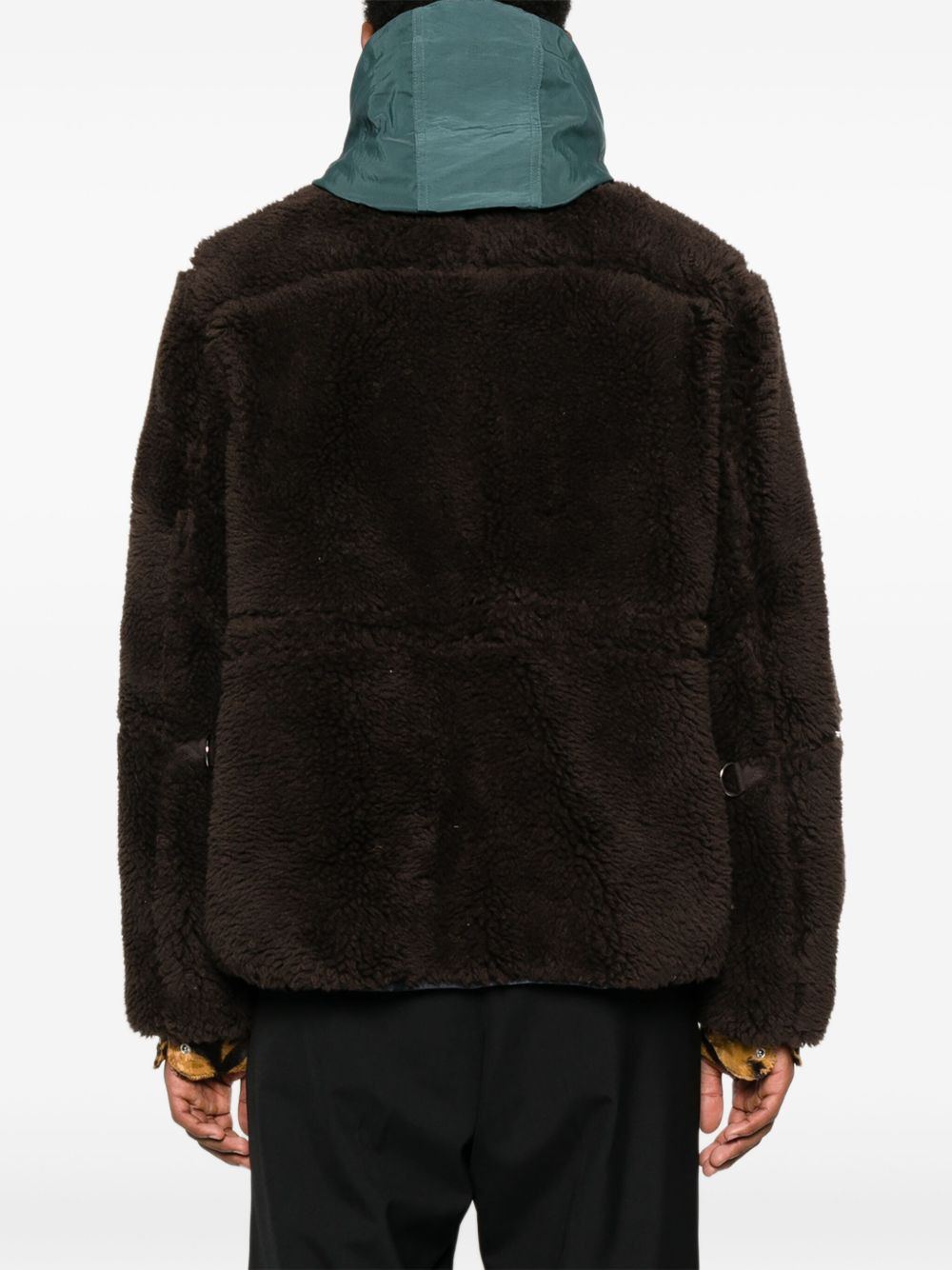 faux-shearling panelled jacket - 4