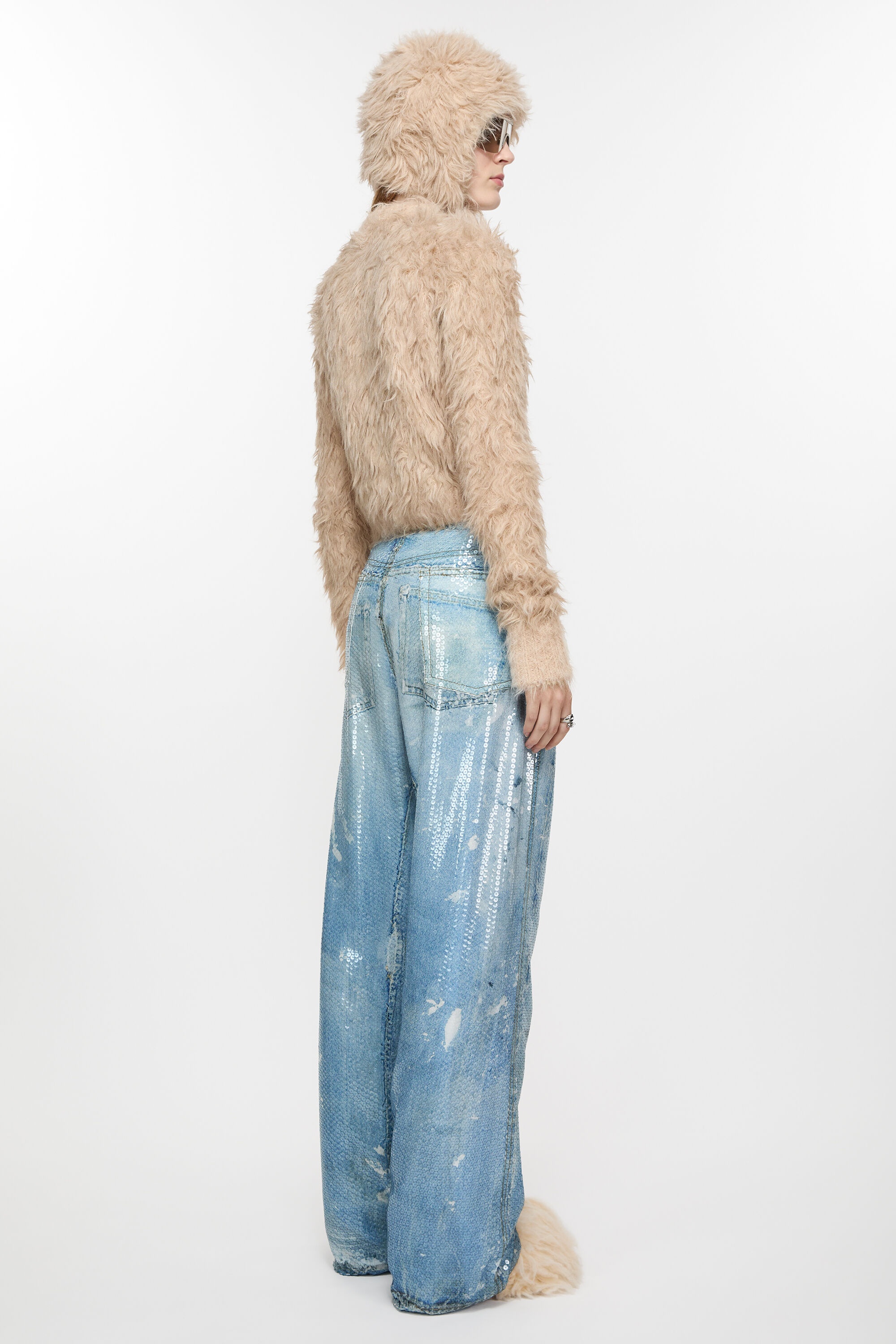 Printed sequins trousers - Mid blue - 3