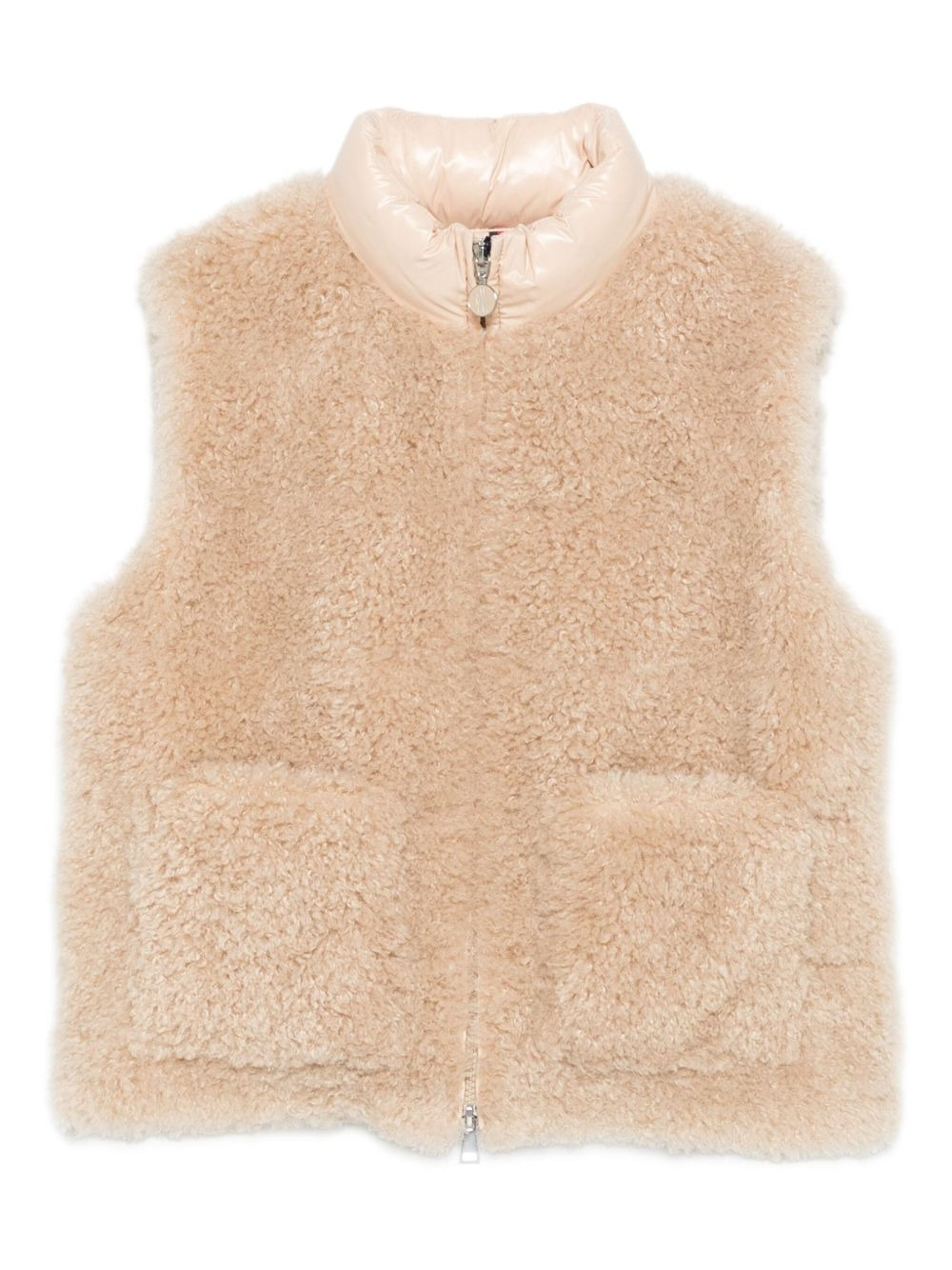 quilted shearling vest - 1