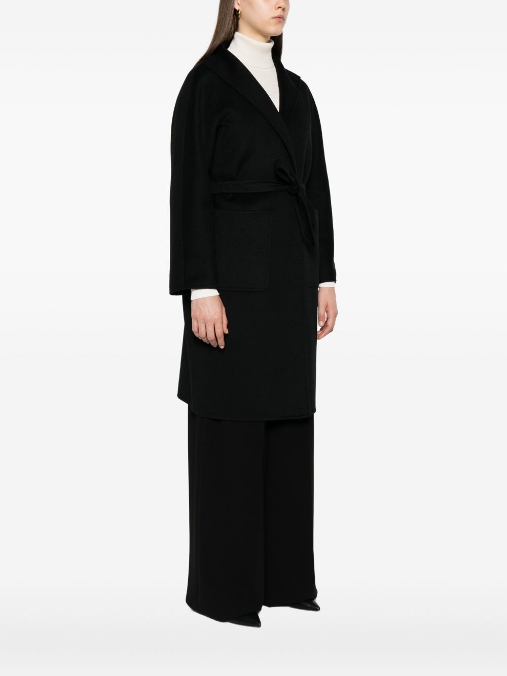 belted wrap cashmere coat - 3