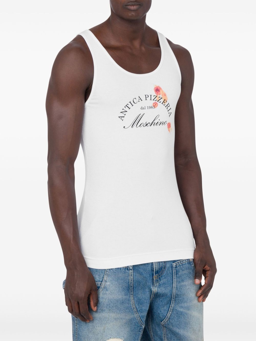 slogan-print tank top - 2