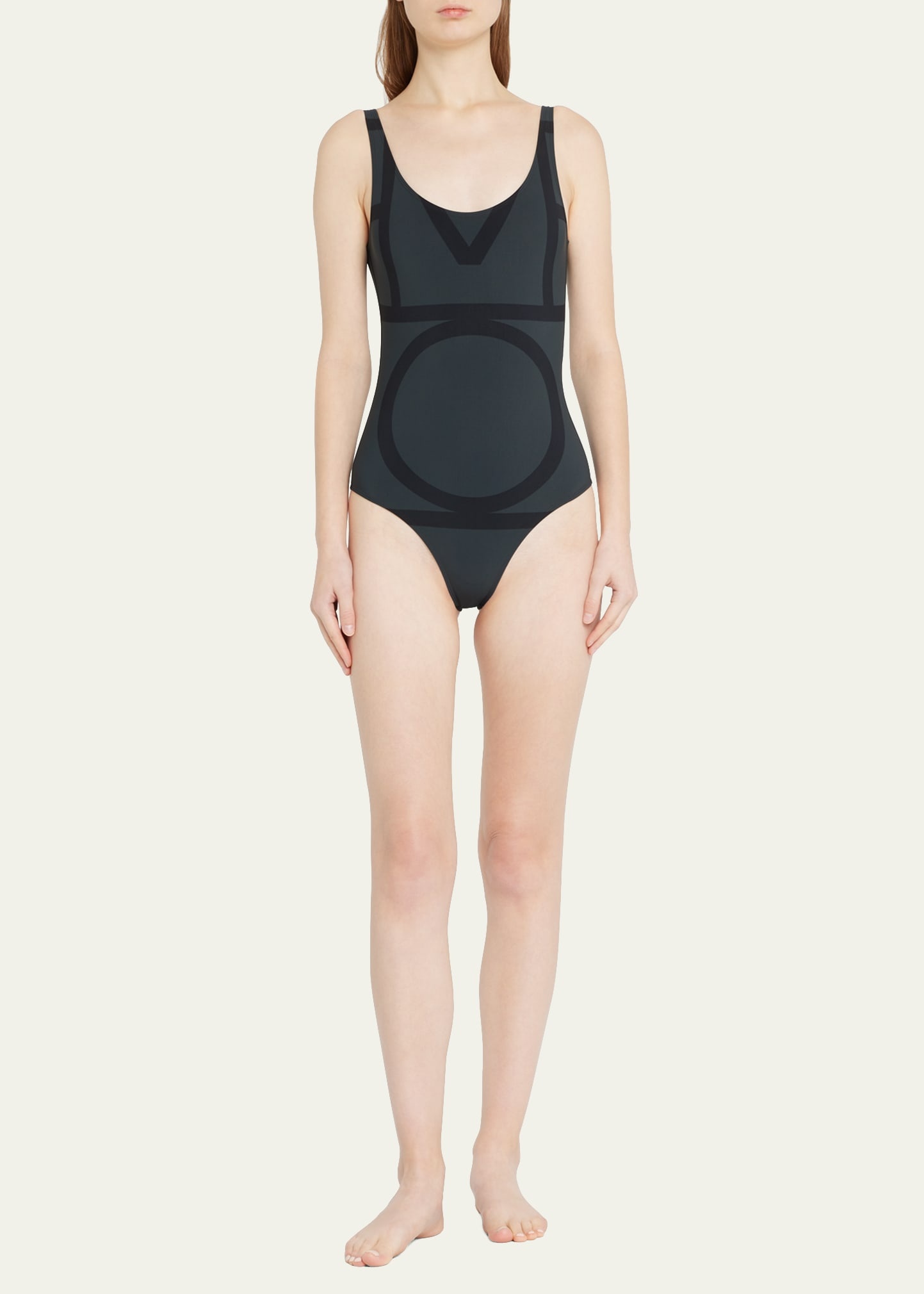 Monogram High-Leg One-Piece Swimsuit - 2
