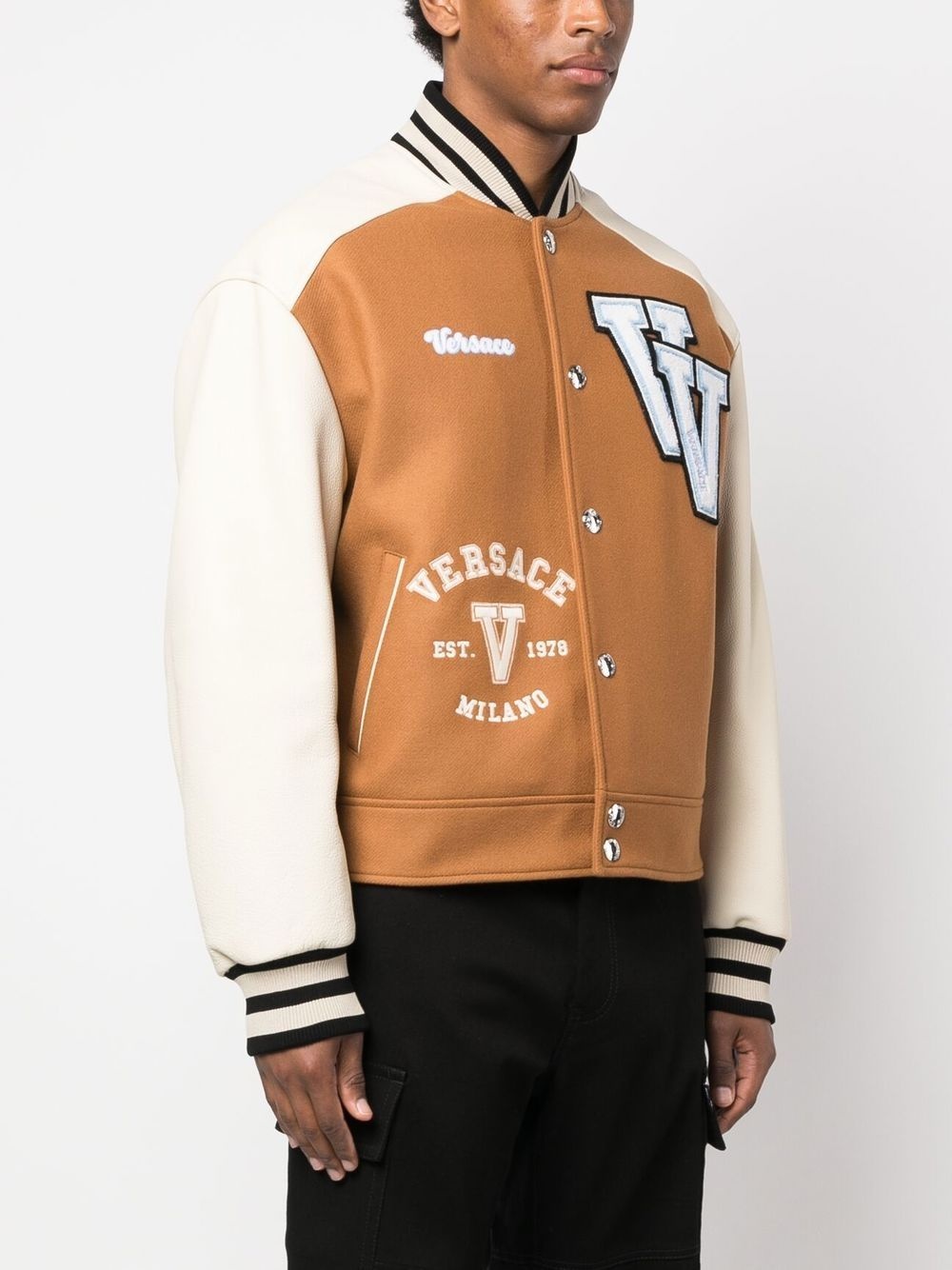 appliqué-logo bomber jacket - 3