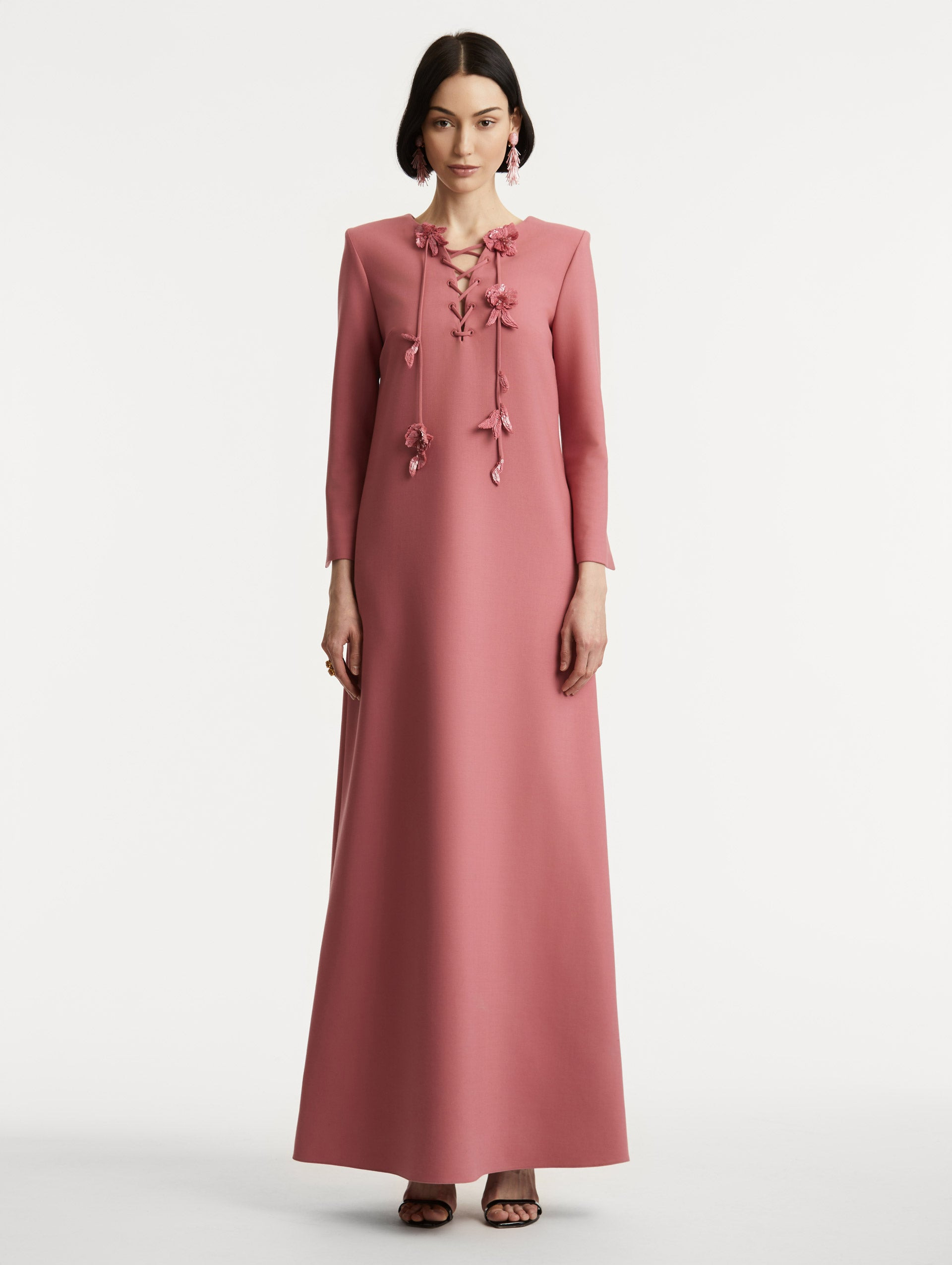 FLORAL LACE-UP CAFTAN - 2