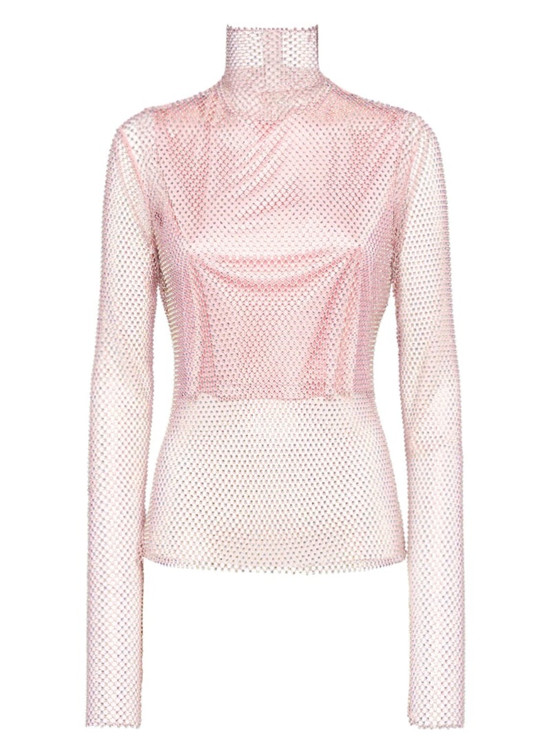 Valdai embellished mesh top - 1