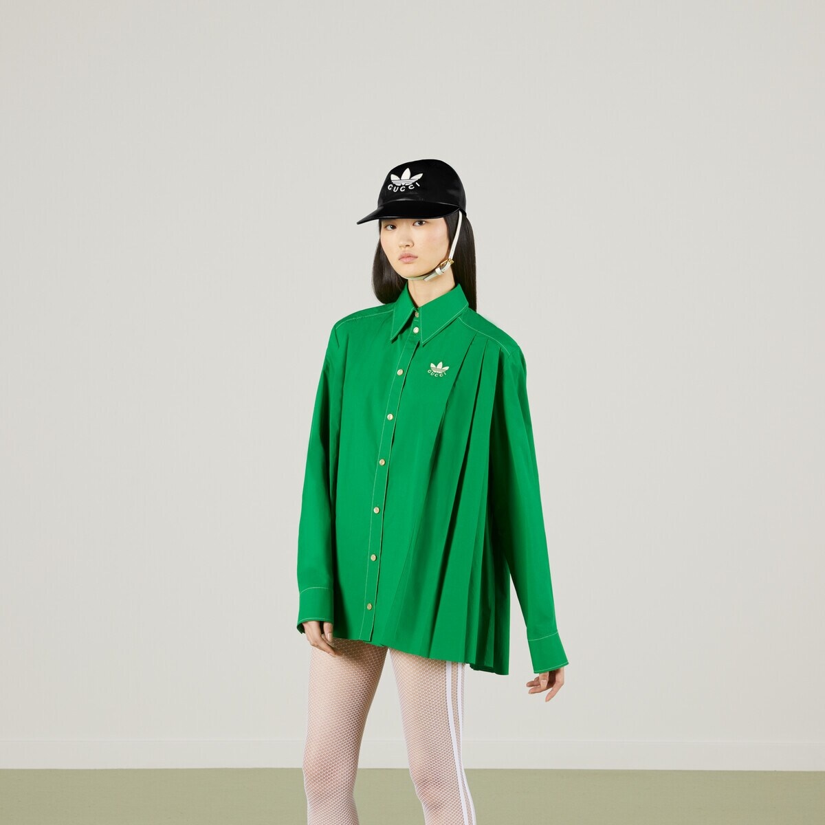 adidas x Gucci pleated cotton shirt - 7