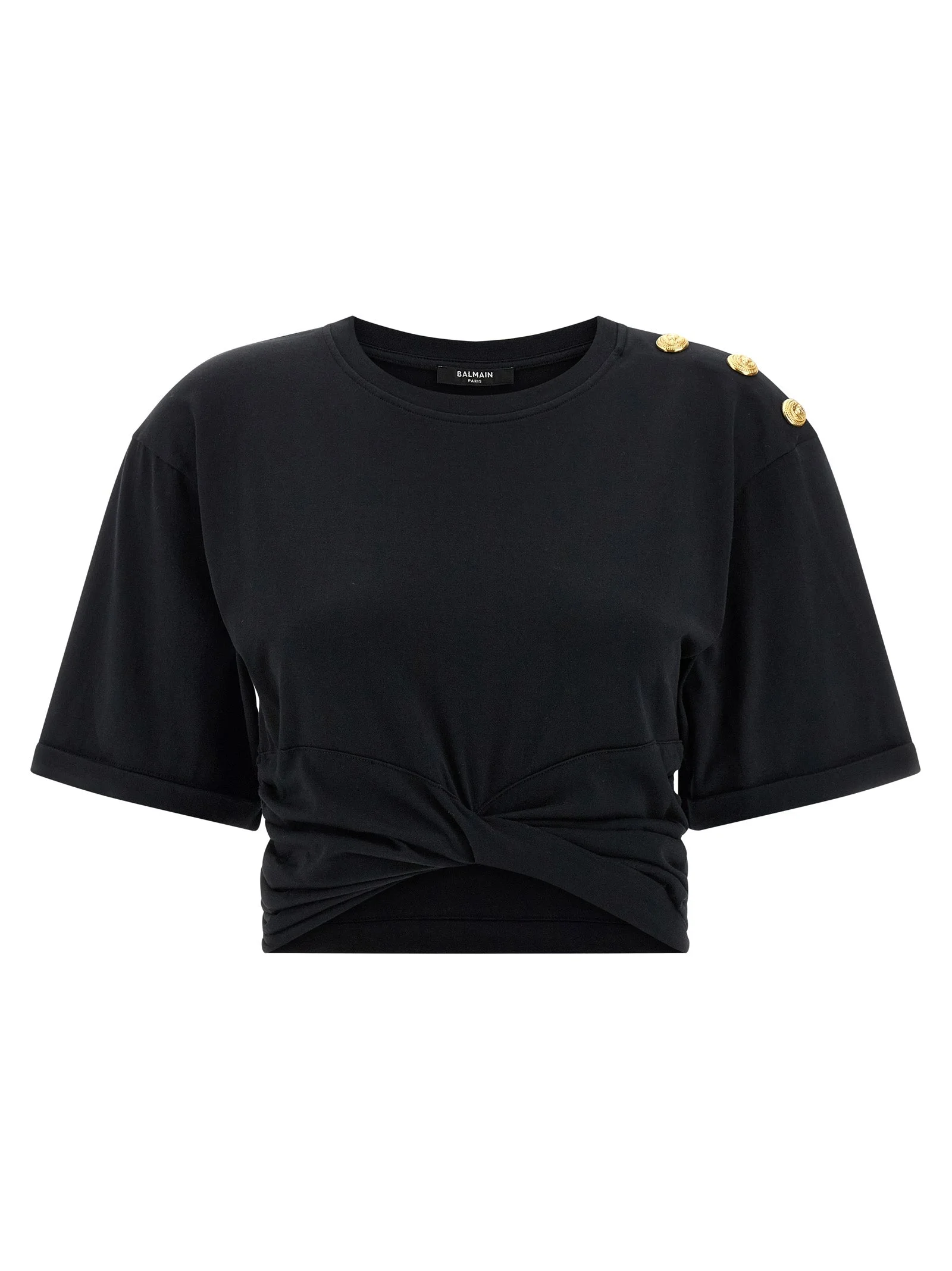 Balmain Women Knotted Crop T-Shirt - 1