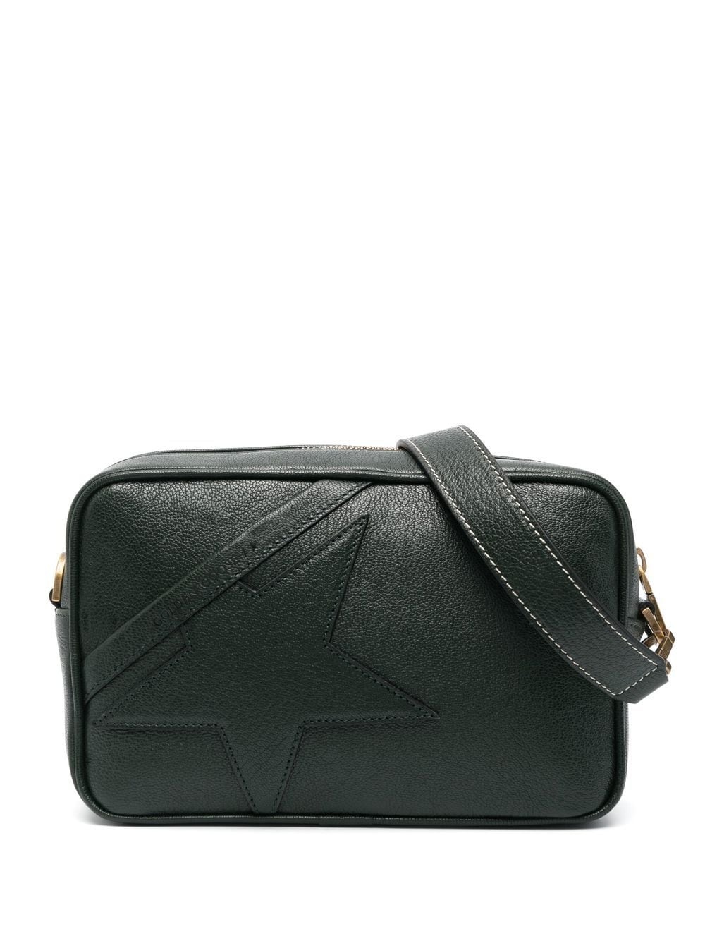 star-patch leather shoulder bag - 1