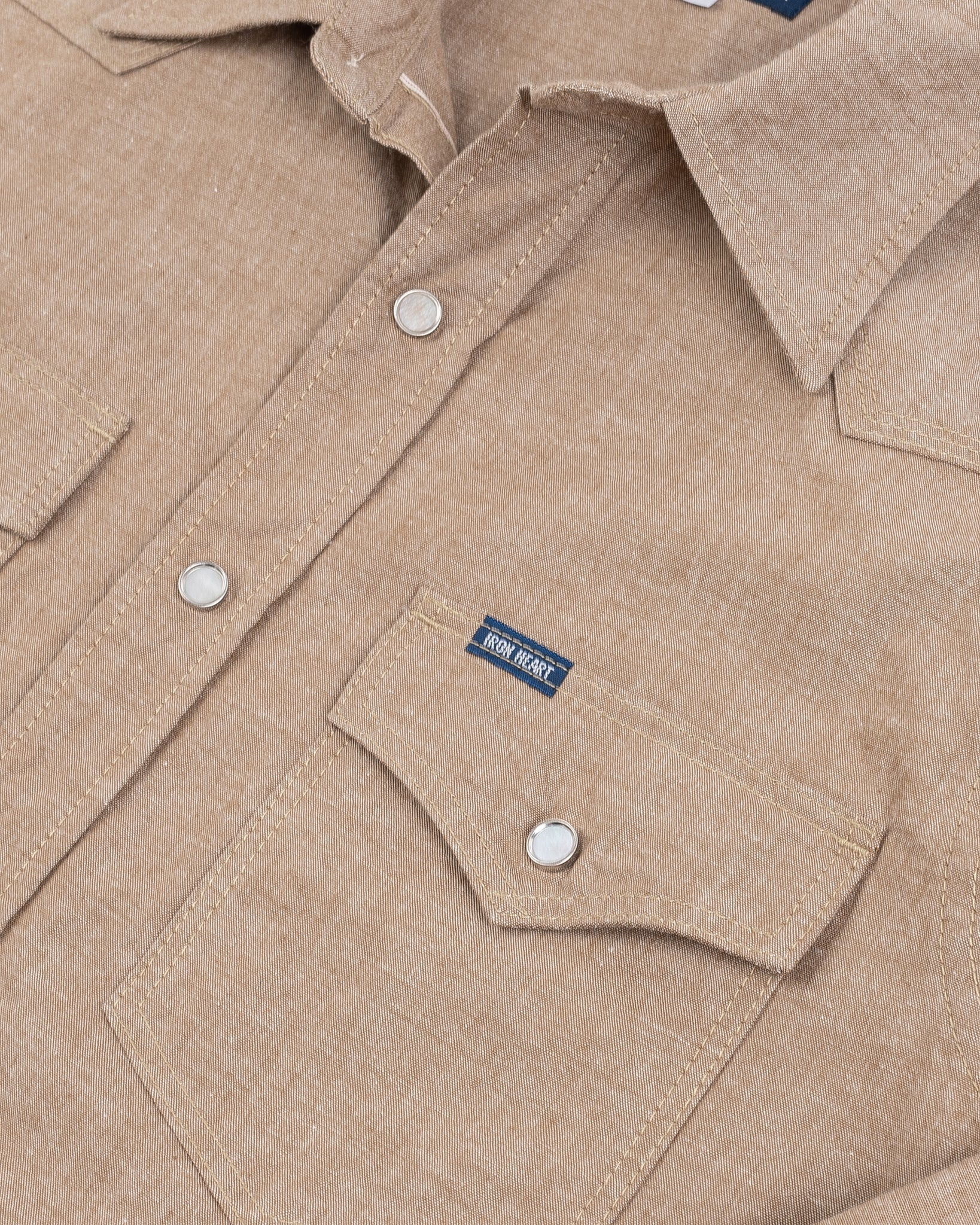 IHSH-315-KHA 10oz Selvedge Chambray Western Shirt - Khaki - 9