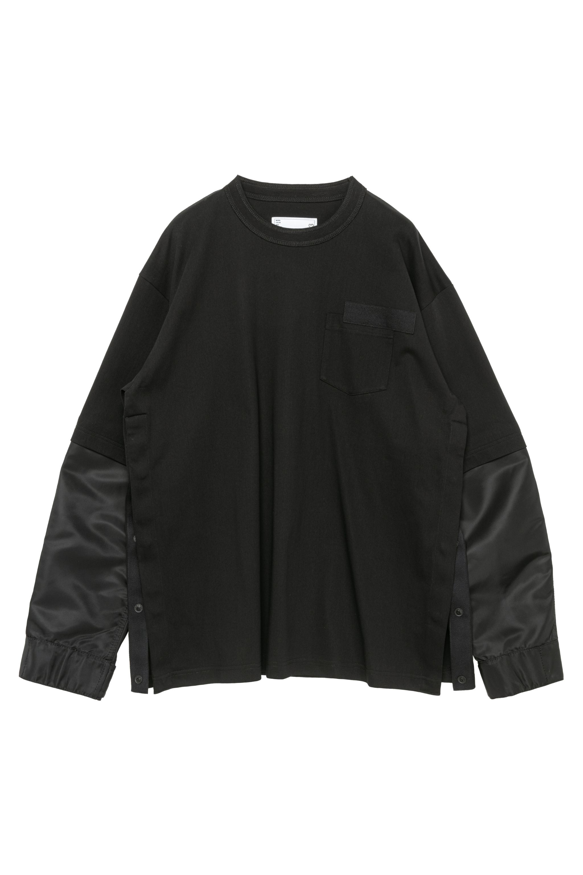 Nylon Twill x Cotton Jersey L/S T-Shirt - 2