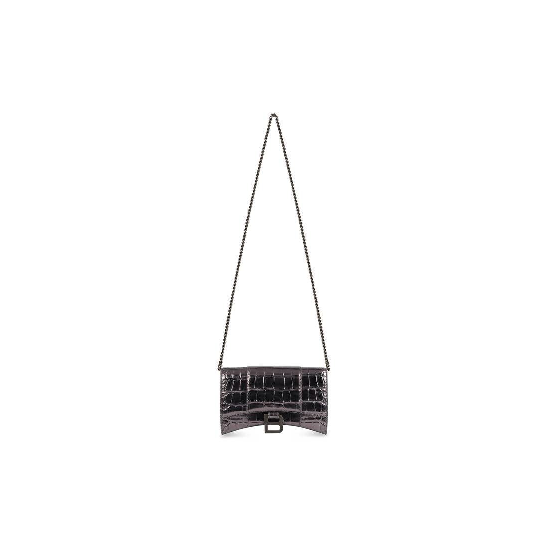 Women's Hourglass Wallet With Chain in Silver - 1