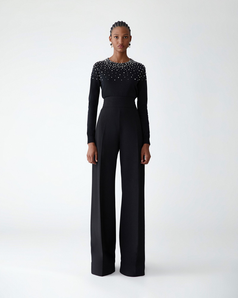 CAROLINA HERRERA Pearl-Embroidered Sweater outlook