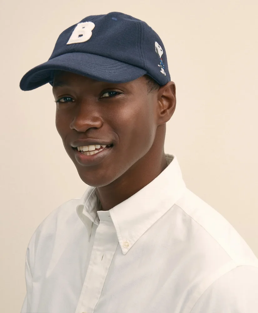 Brooks Brothers X PEANUTS Cotton Graphic Snoopy French Terry Baseball Cap - 1