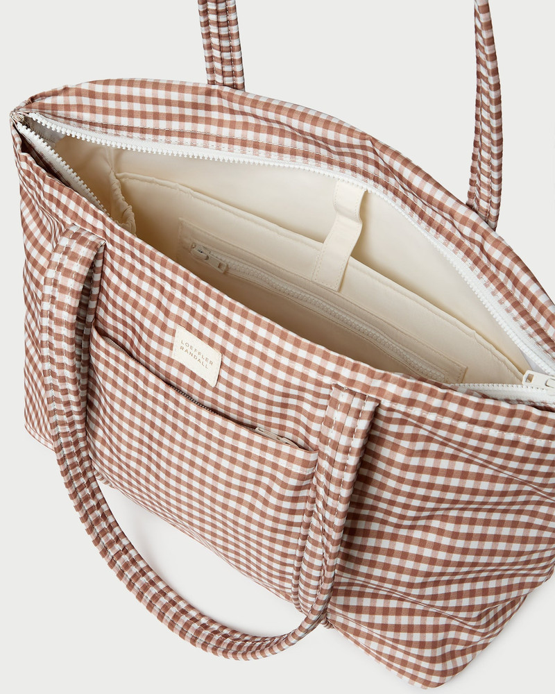 Mira Brown Gingham Everyday Tote 4