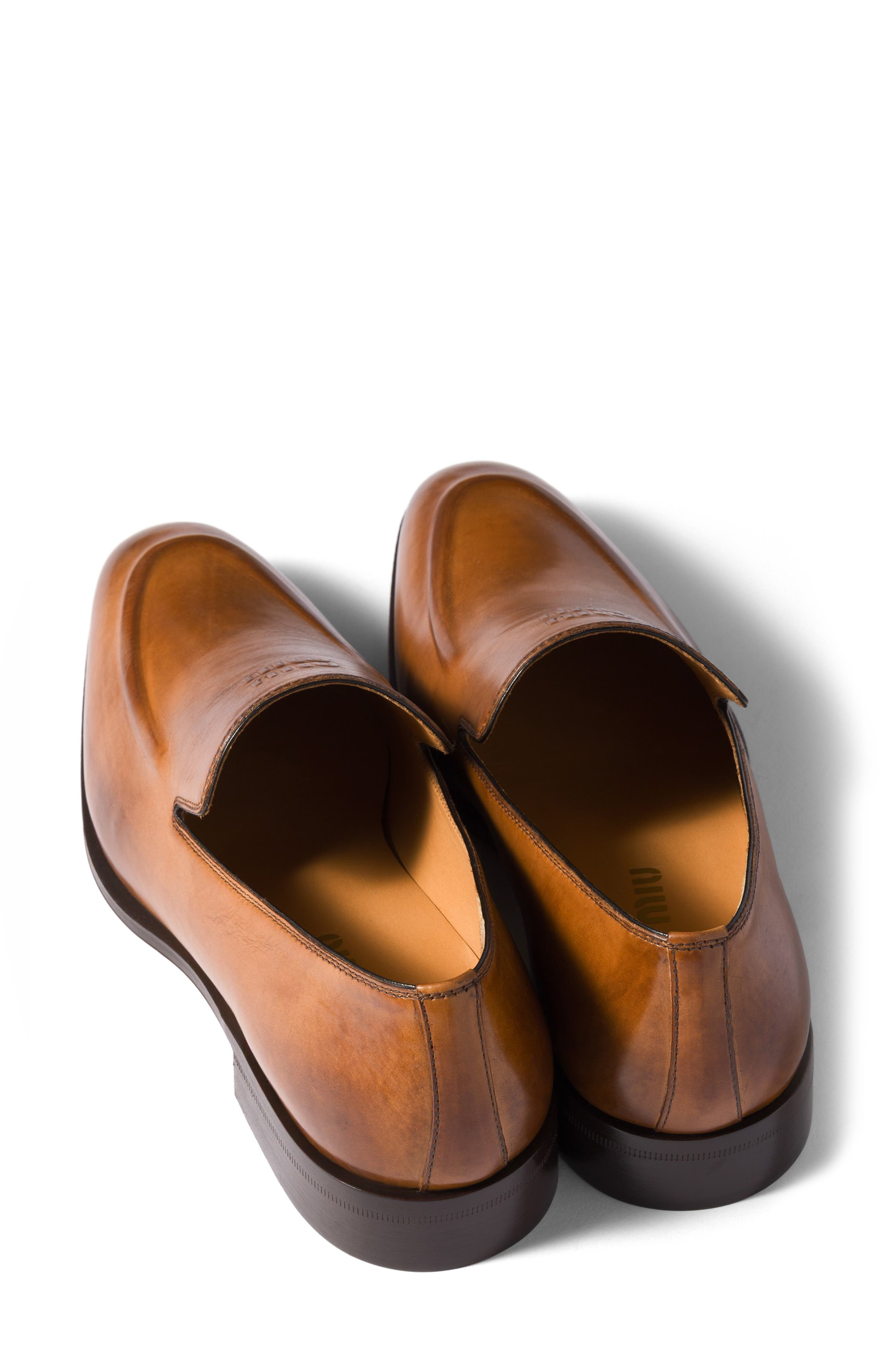 Miu Miu Runway Waxed Loafer in Cognac at Nordstrom - 4