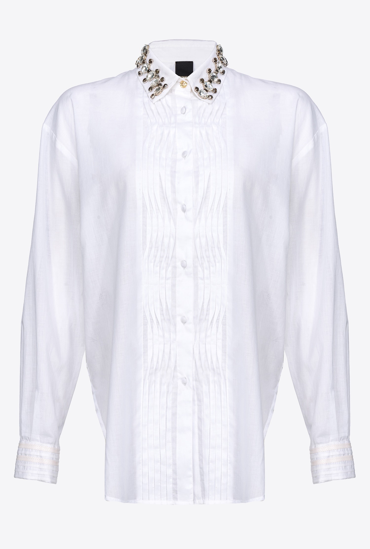 MUSLIN SHIRT WITH JEWEL COLLAR - 1