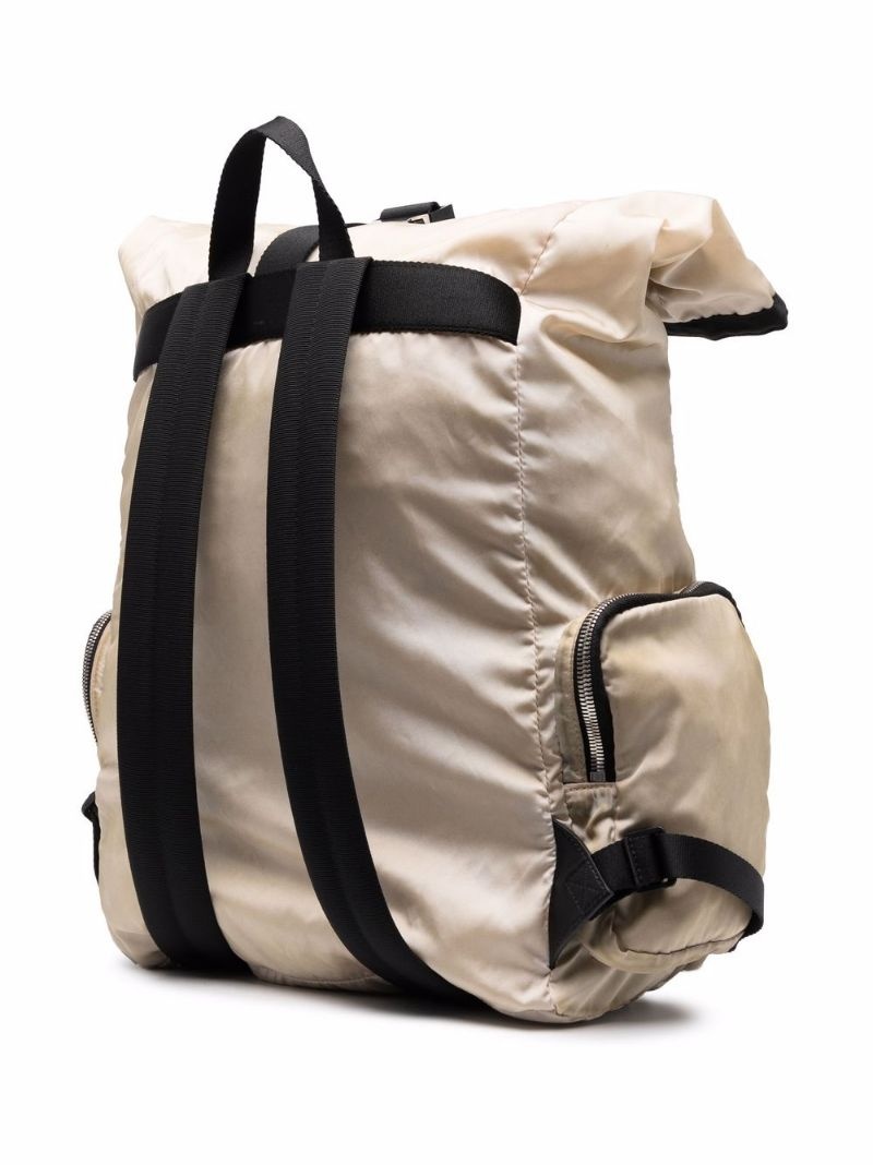 logo-print buckled backpack - 3