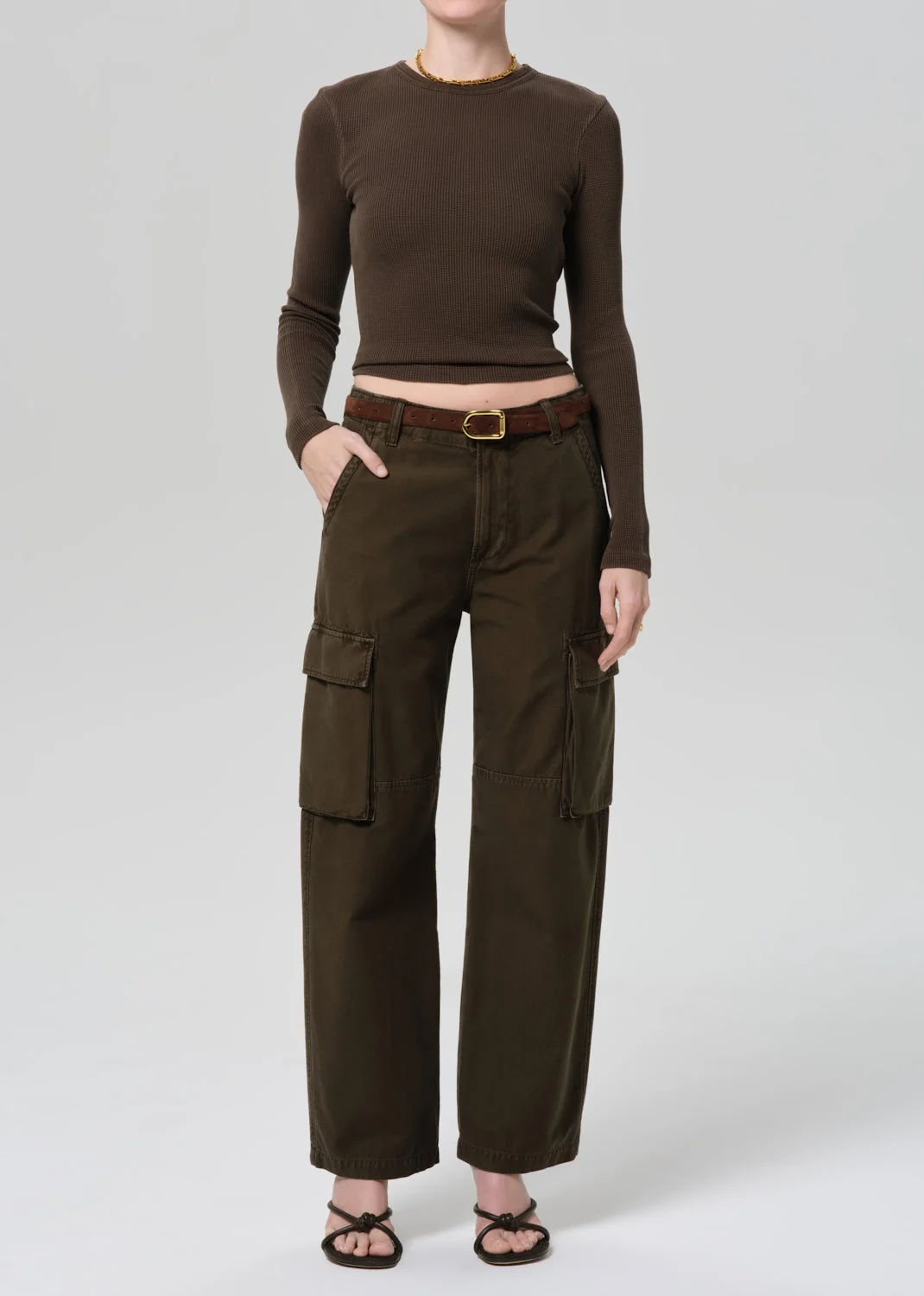 Pilar Waffle Crewneck
In Umber - 1