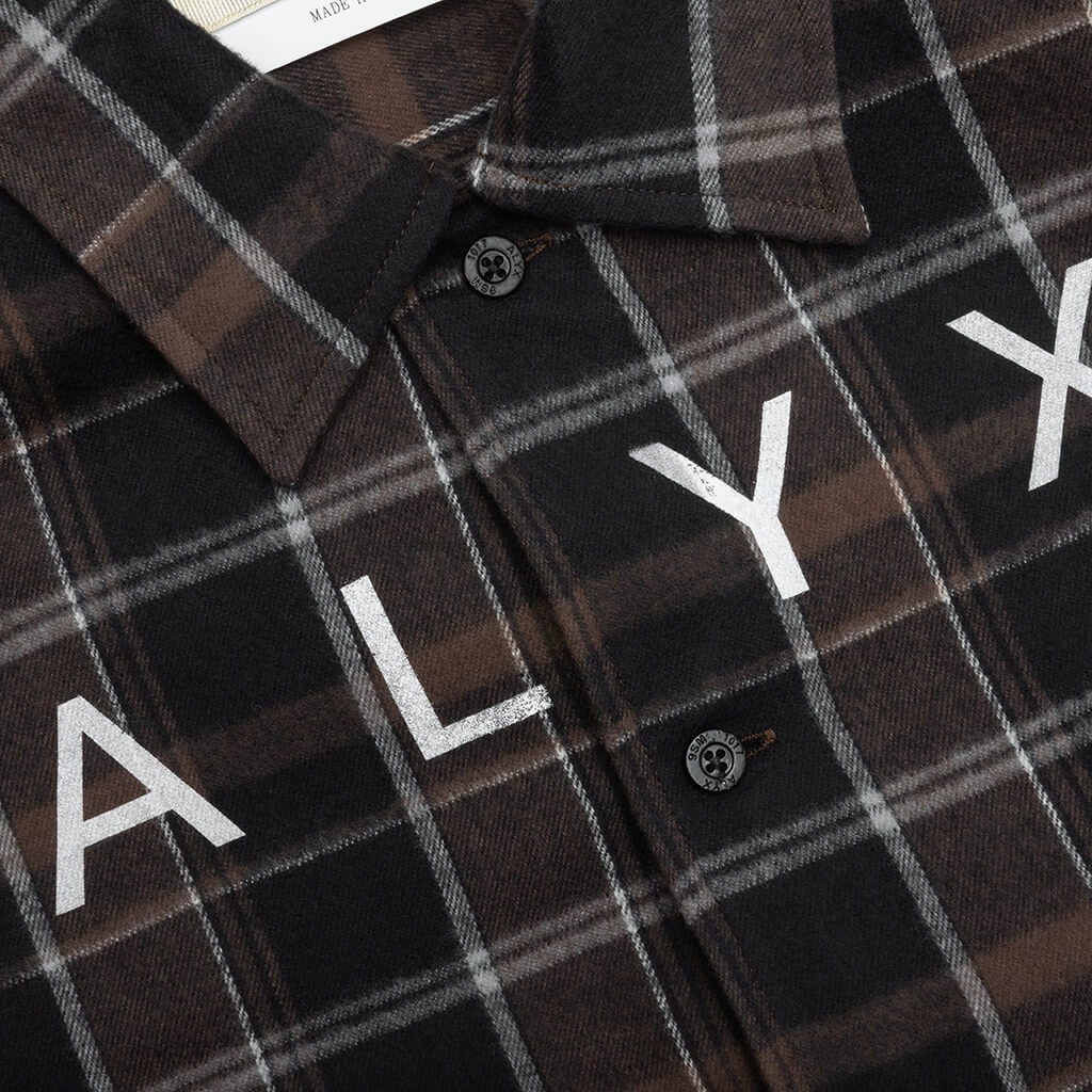 PLAID LOGO SHIRT - BROWN/BLACK - 3