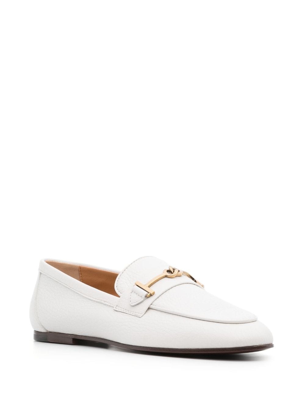 logo-plaque leather loafers - 2