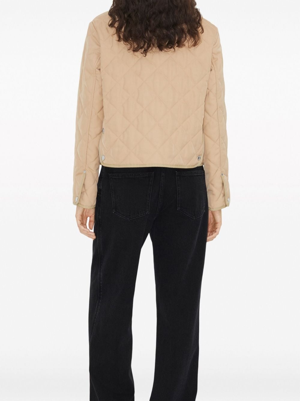 straight-point collar quilted jacket - 4