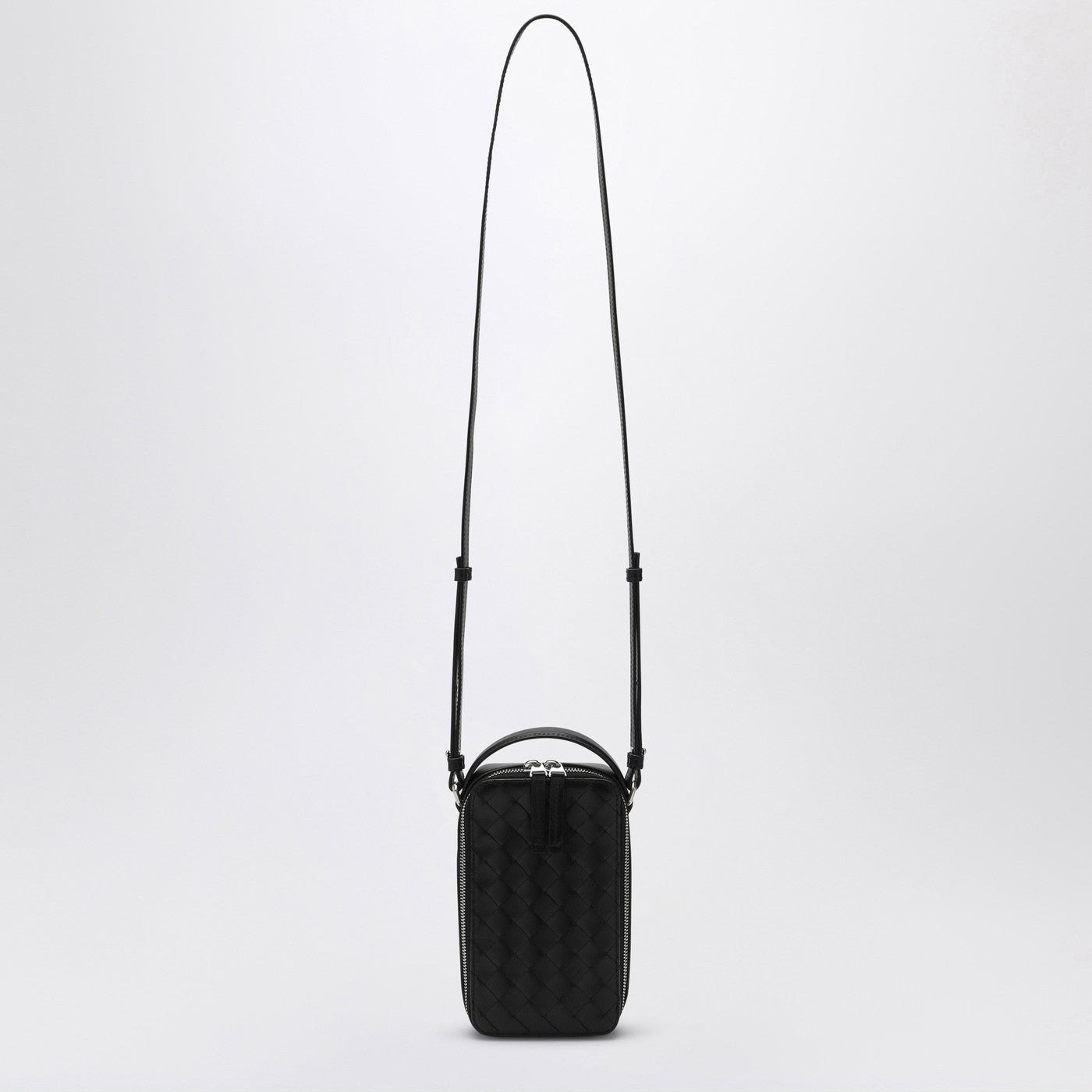 Bottega Veneta Men Getaway Smartphone Case In Black Intrecciato - 1
