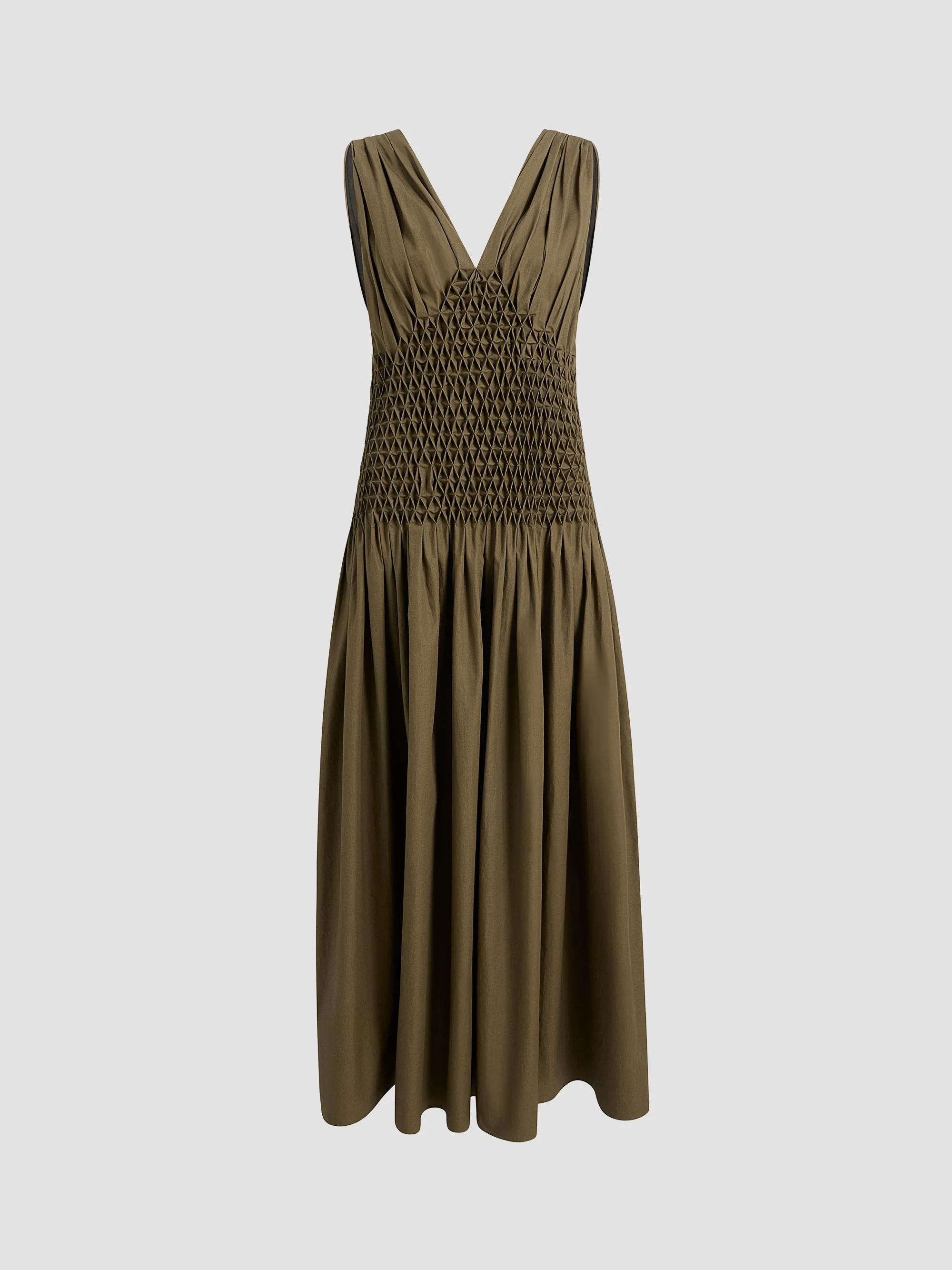 Women's Nola Cotton Maxi Dress - Dark Olive - 1