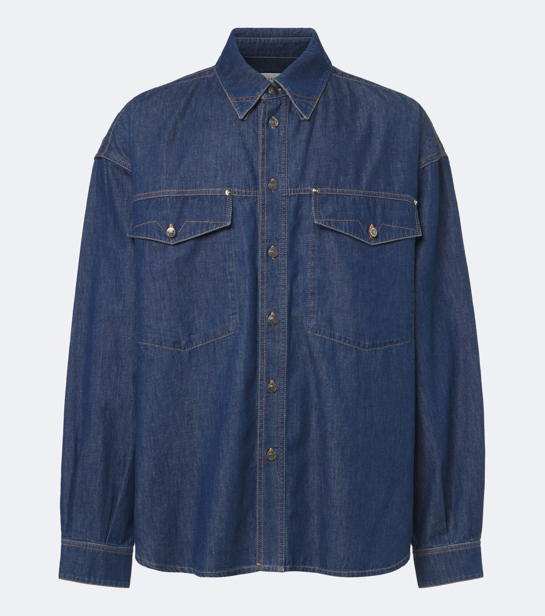 Medusa denim overshirt - 1