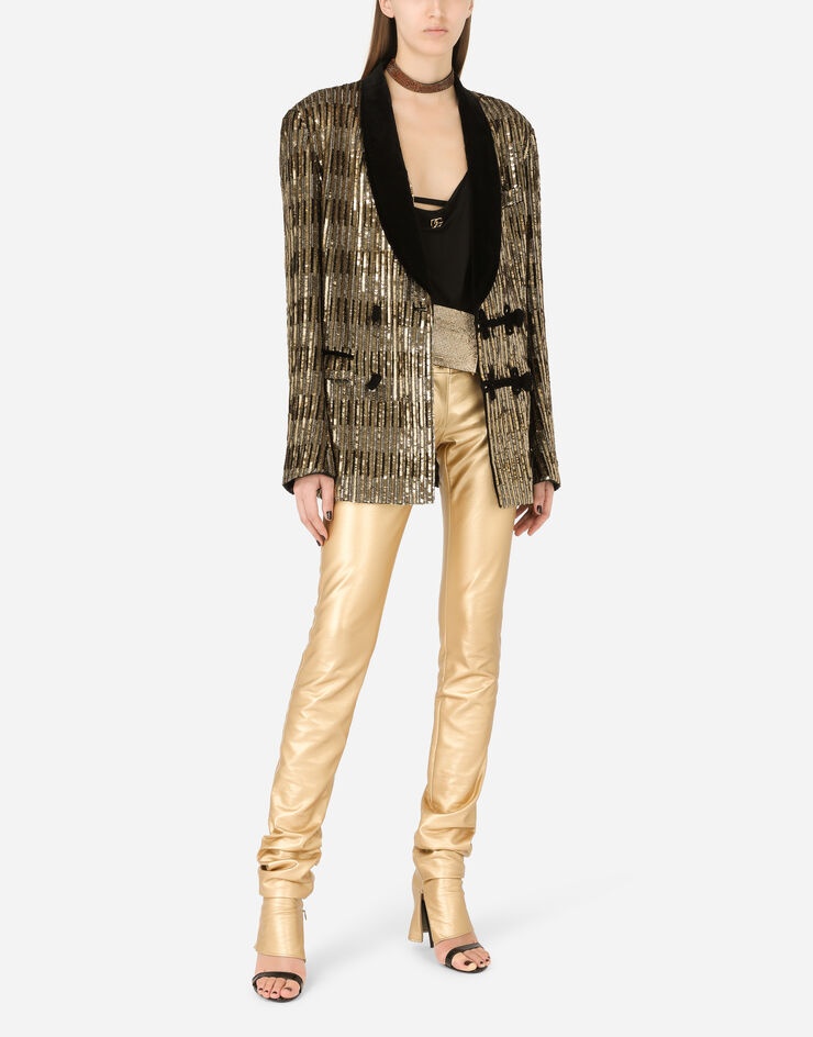 Sequined jacket with toggle fastenings - 6