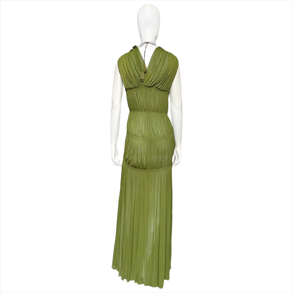 Jean Paul Gaultier spring 2011 green pleated ruffles maxi dress - 6