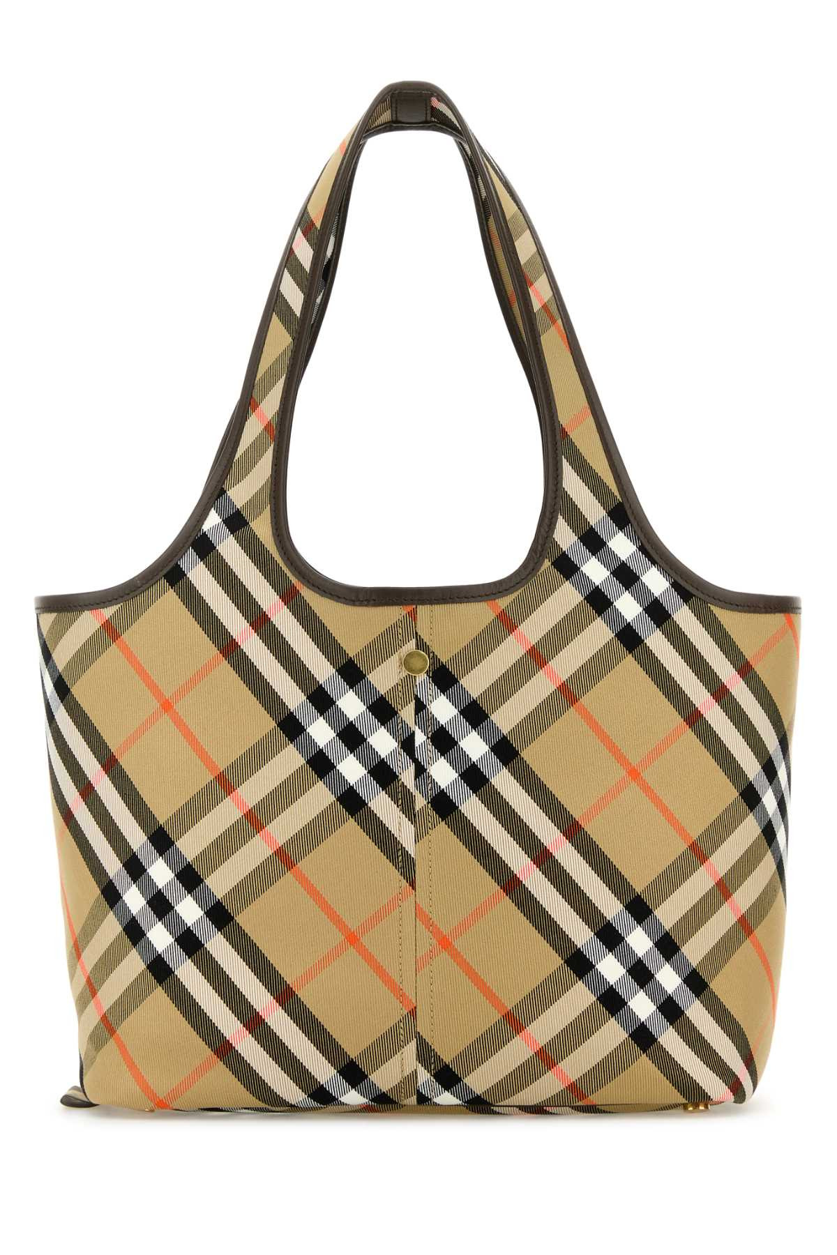 Burberry Women Embroidered Canvas Small Check Shopping Bag - 3