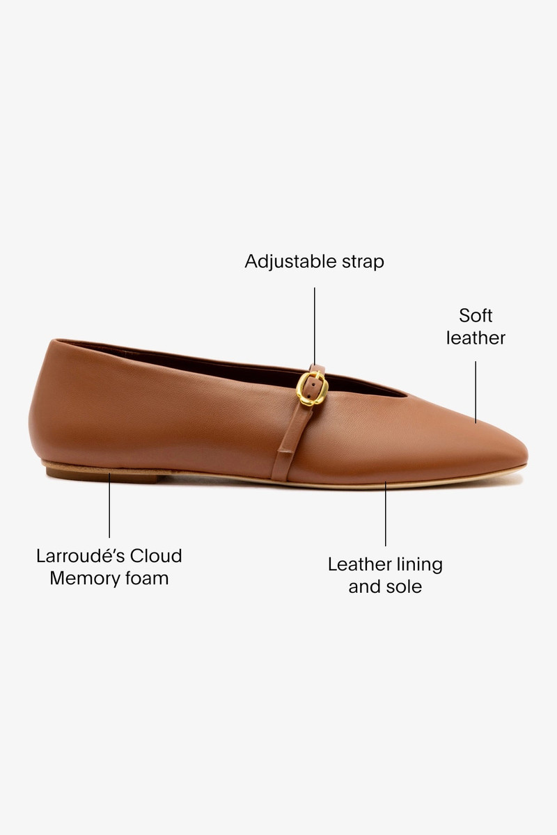 Misty Ballerina Flat In Caramel Leather 5