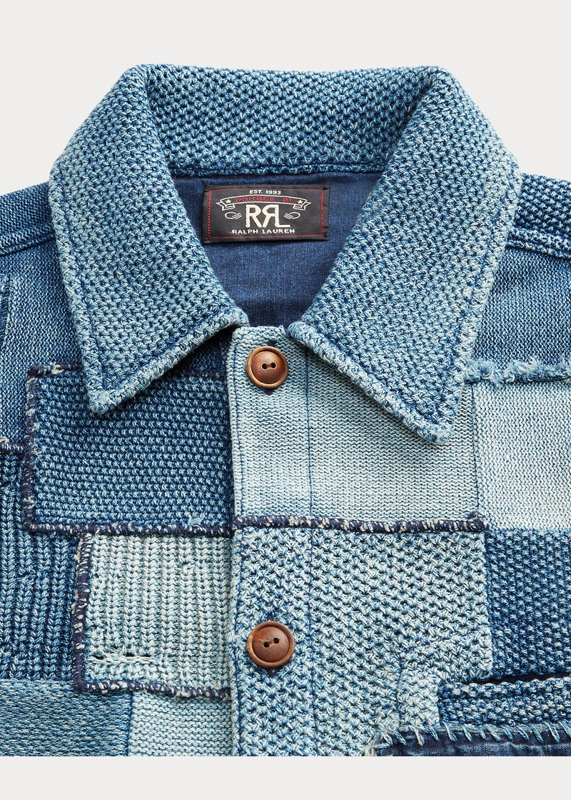 Patchwork Cotton Workshirt Sweater 3