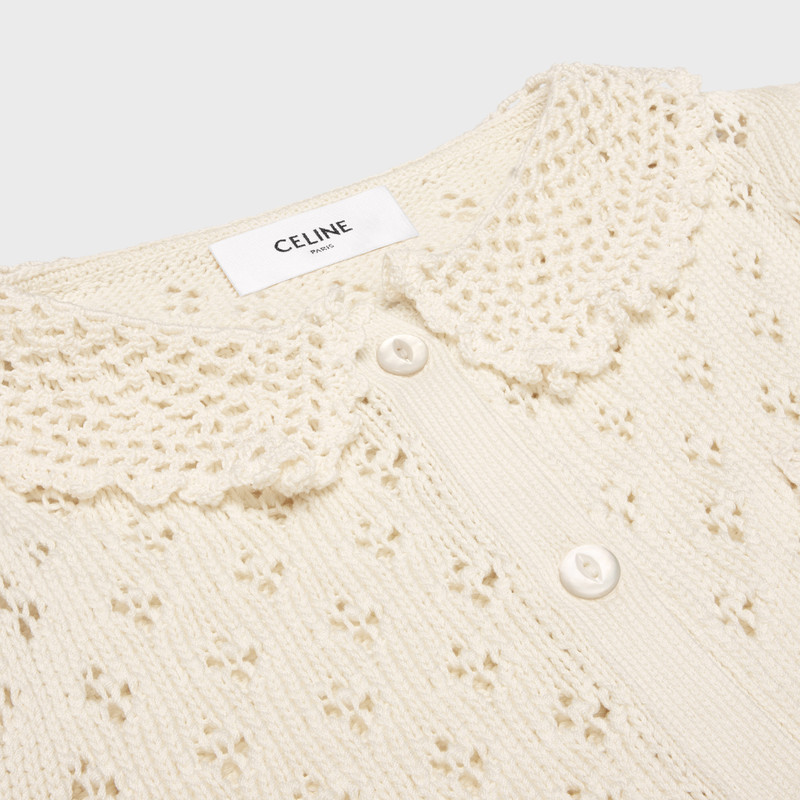 cropped cardigan in pointelle cotton 3