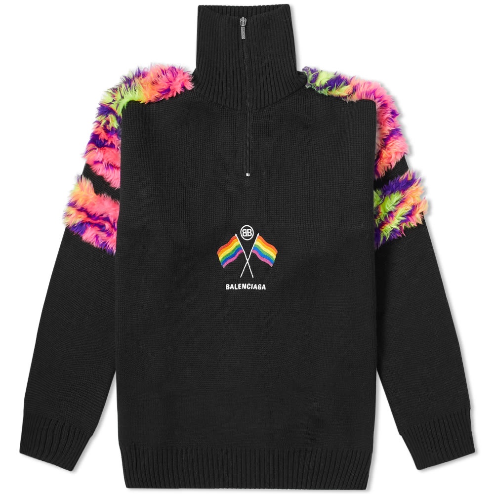 Balenciaga Quarter Zip Rainbow Flag Knit - 1